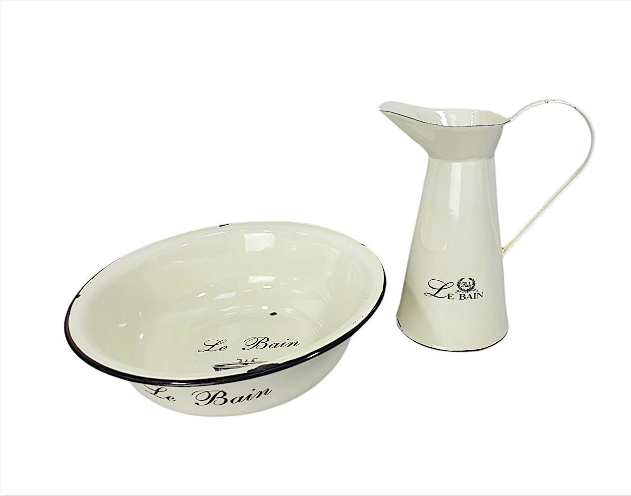 Linoows Badaccessoire-Set Waschtisch Set, Emaille Waschset, günstig online kaufen