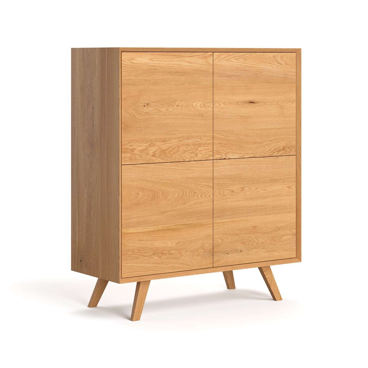 DANZZ Sideboard Quatro, Sideboard aus massiver Eiche, Viertürige Kommode