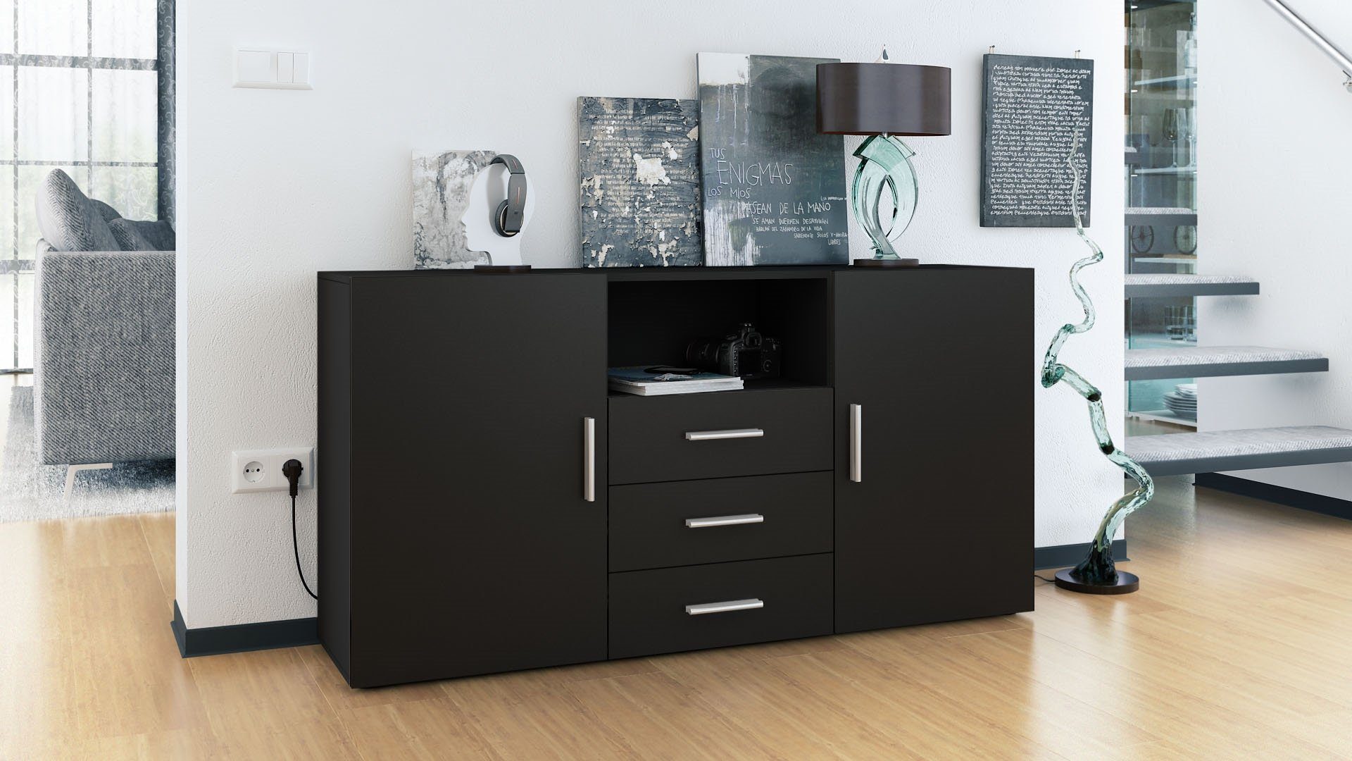 Vladon Sideboard Skadu (Kommode, mit 2 günstig online kaufen