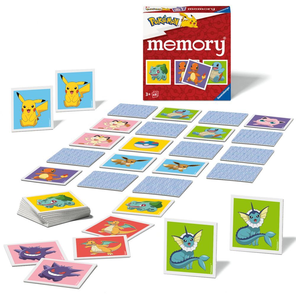 POKÉMON Spiel Mini Memory® 48 Bildkarten Pokemon Ravensburger Legespiel, Memory