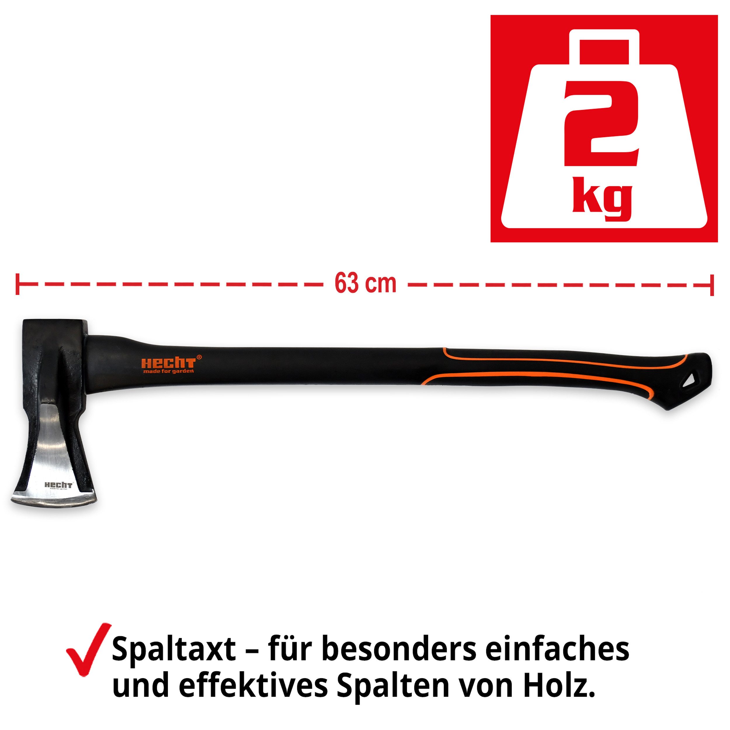 Hecht Axt 30cm & 40cm Beil 55cm Spaltaxt 63cm Spaltaxt, (4-St), Ergonomisches Design