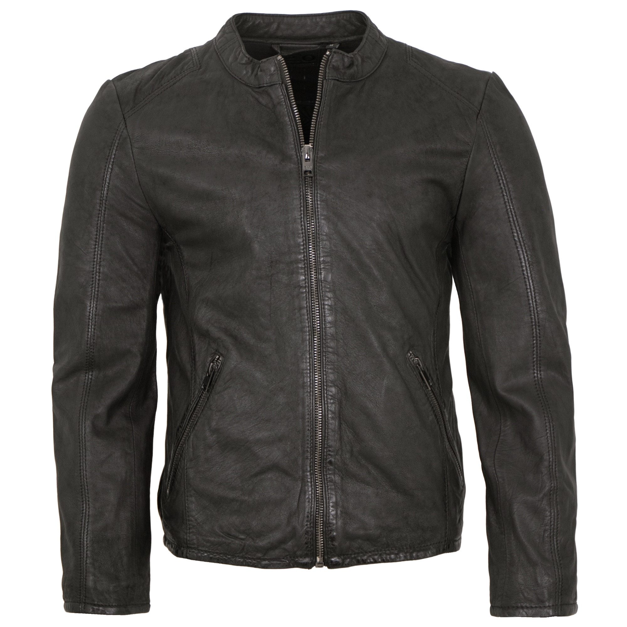 2.0 by Mauritius Lederjacke G2MIke 2.0 by Mauritius - Herren Lederjacke Lammnubuk schwarz