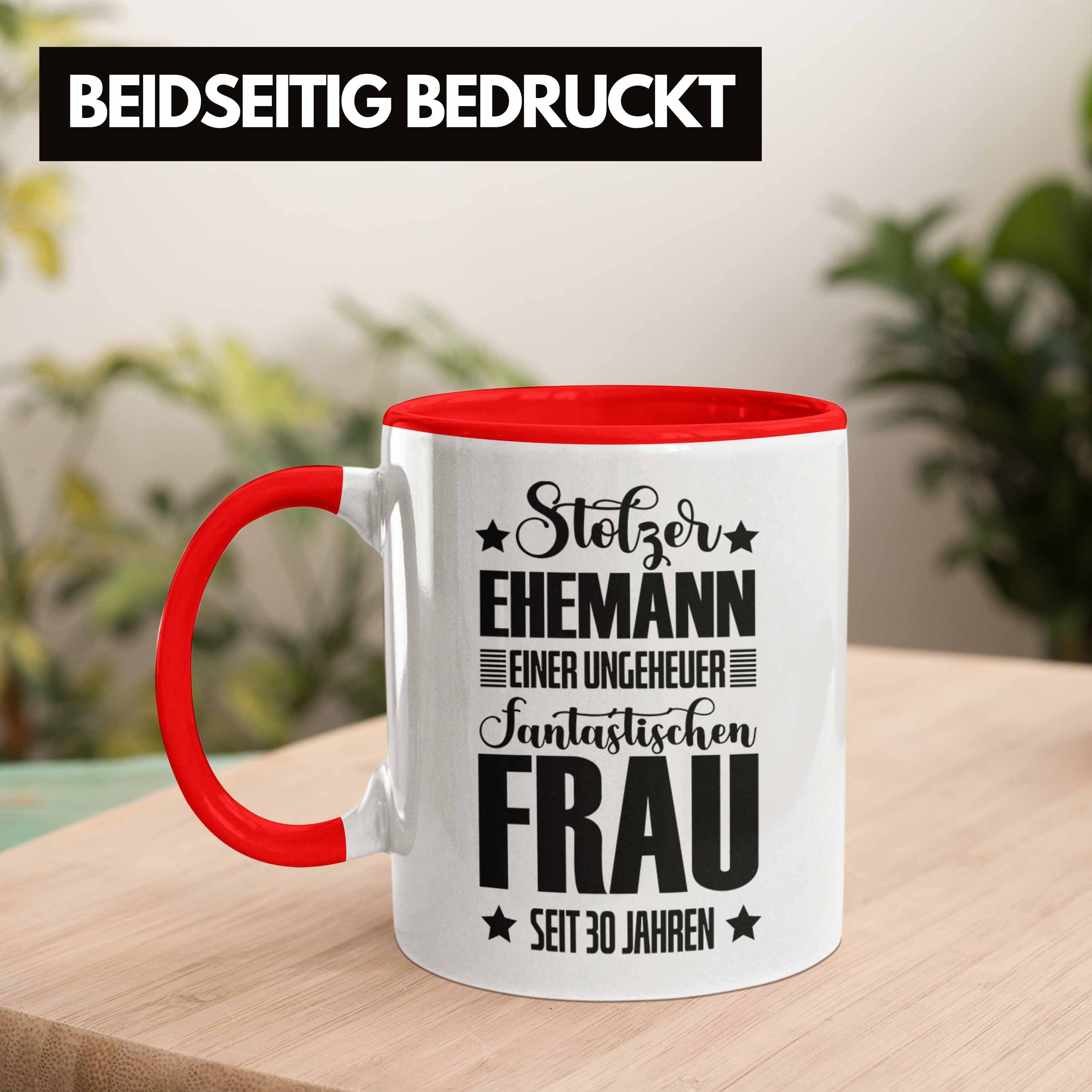 Ehemann Spruch Jahre Geschenk Tasse Ehemann Bester 30 Lustiger Rot Hochzeitstag Trendation