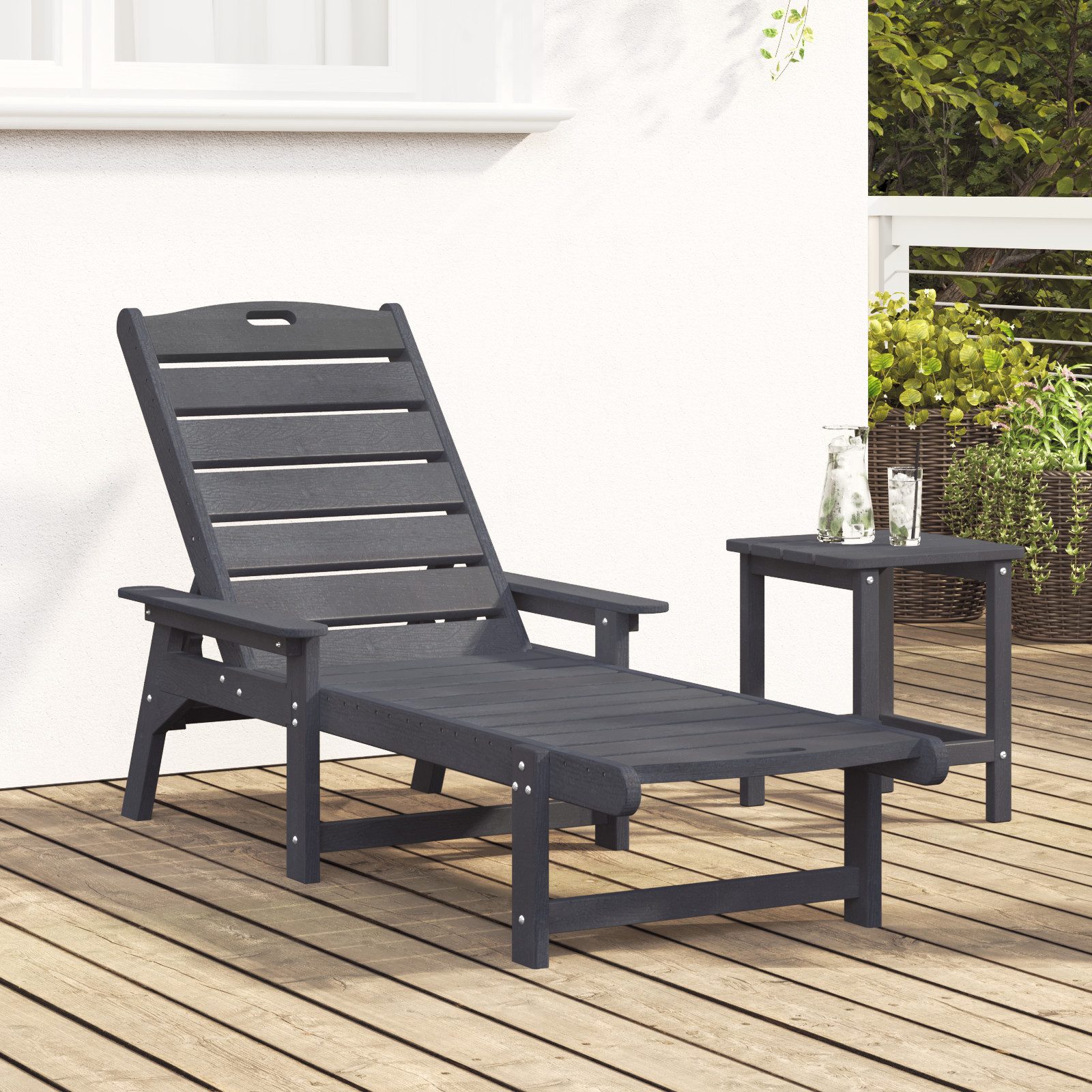 vidaXL Gartenstuhl Sonnenliege Hellgrau 53x162x98.5 cm günstig online kaufen
