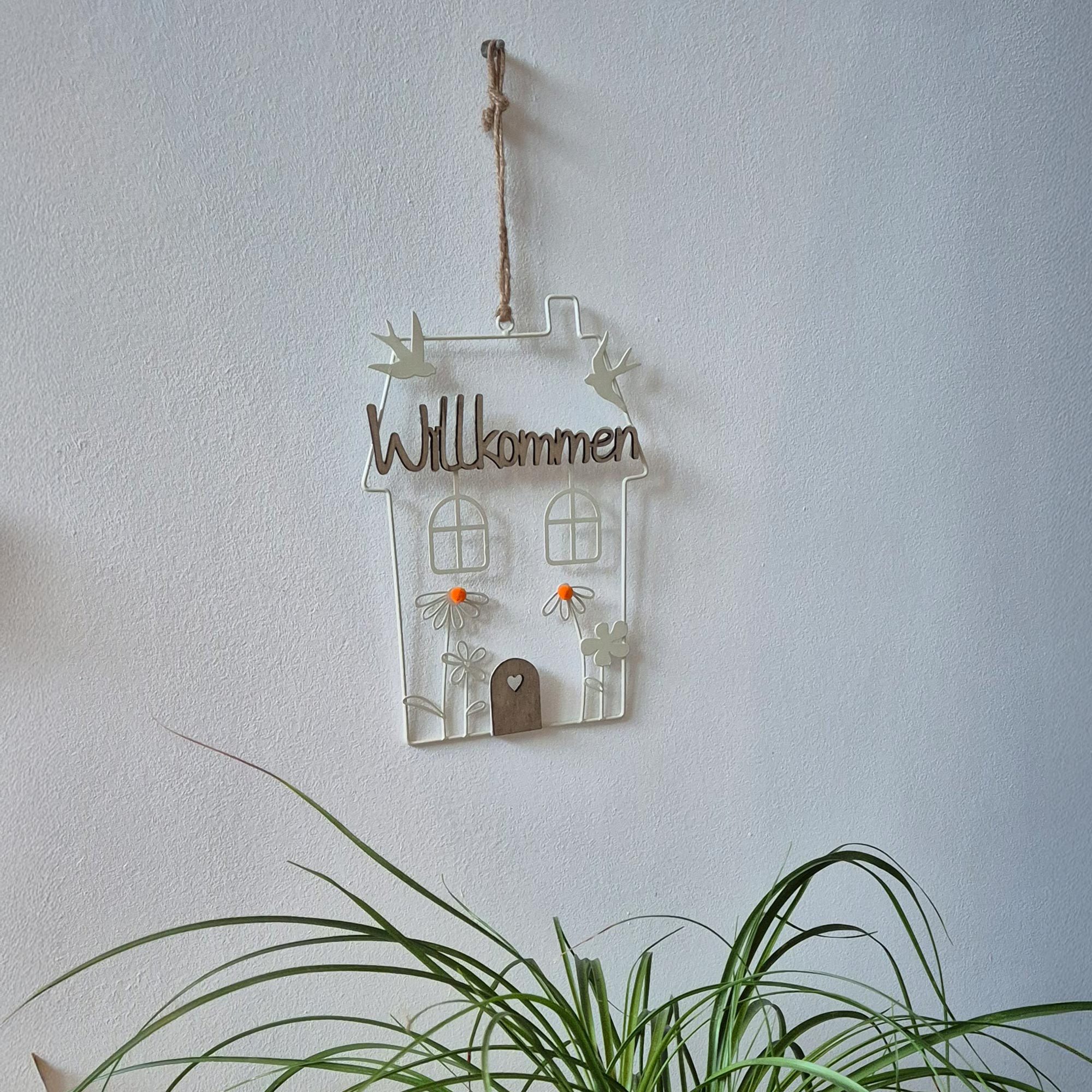 UNUS HOME Wanddekoobjekt Aufhänger Willkommen (30cm), günstig online kaufen