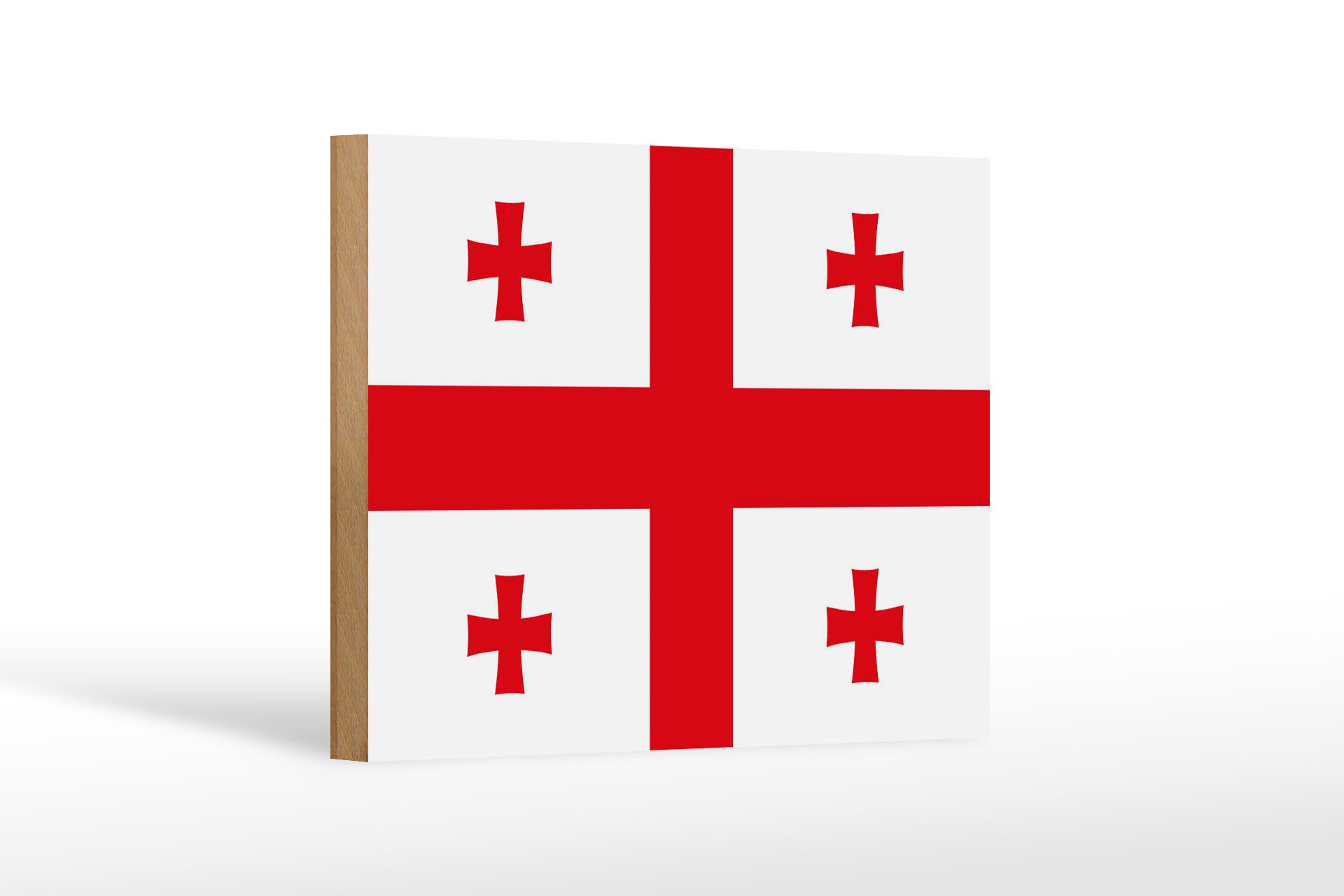 Femer GmbH Holzbild Flagge Georgiens 18x12 cm Flag of Georgia, Flaggen (1 St), Glatte Holzfaserplatte (MDF), vorn beschichtet