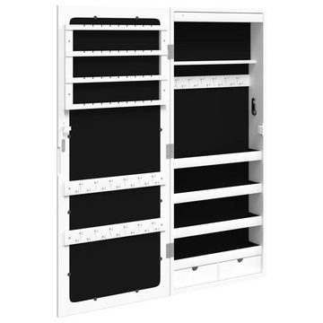 vidaXL Spiegel Spiegel-Schmuckschrank mit LED-Beleuchtung Wandmontage Weiß (1-St)