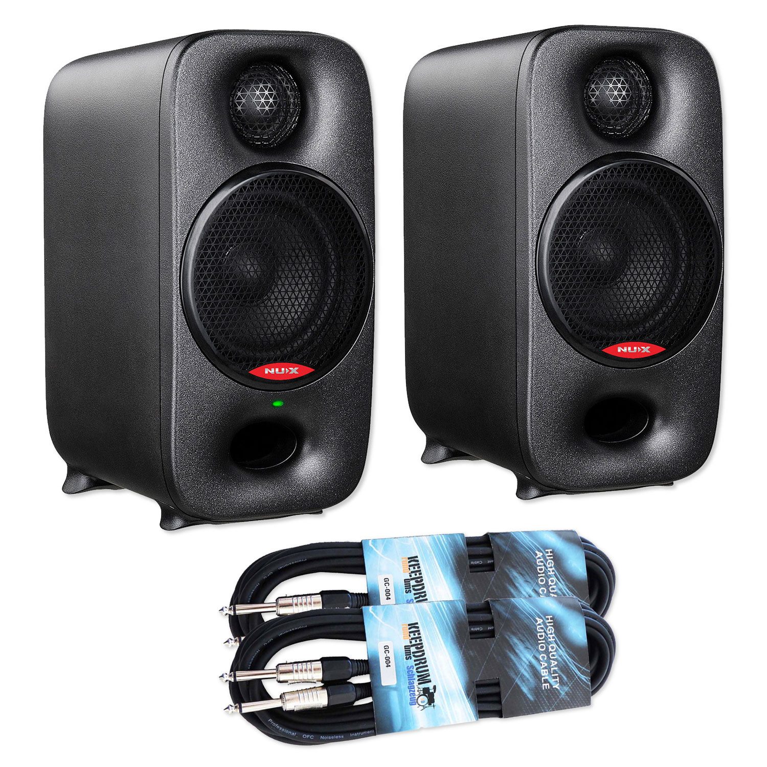 Nux Nux Studio-Monitore Axon 3 Lautsprecher Schwarz mit Klinken-Kabel Lautsprecher (Bluetooth, 90 W, Vorteils-Set mit Klinkenkabel)