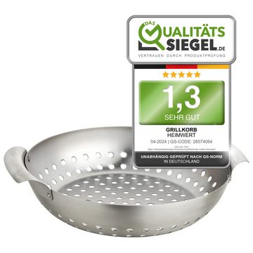 HEIMWERT Grillschale Grillkorb Grillschale Set Edelstahl, Edelstahl, (3-St)