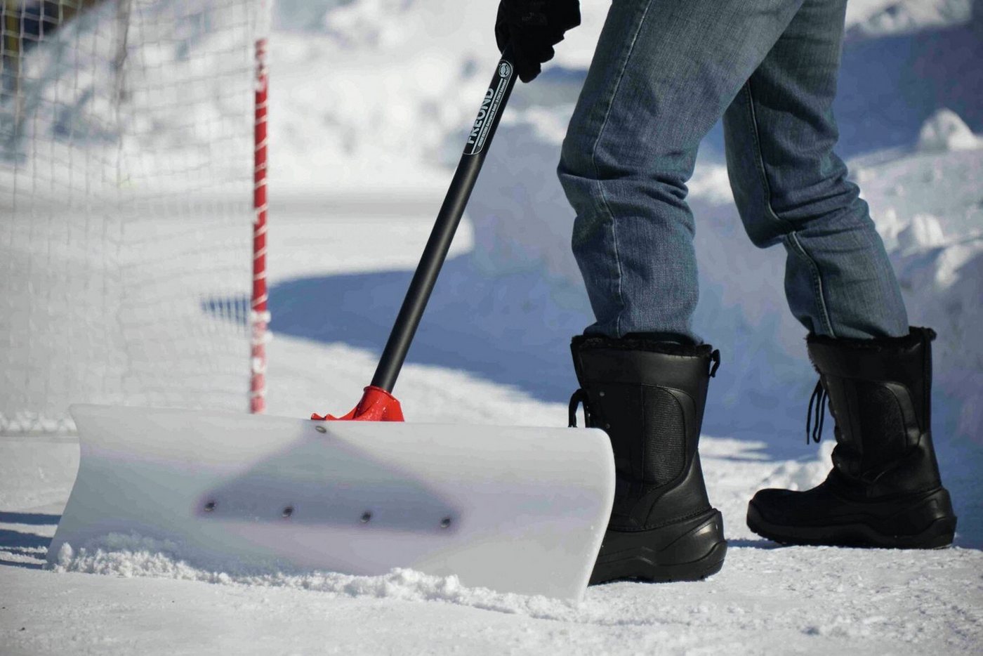 Thumbnail - Freund Victoria Schneeschieber, SnowPusher Fieberglasstiel D-Griff, Kunststoffblatt