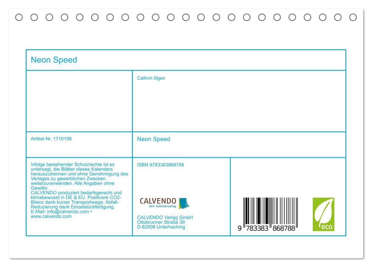 Thumbnail - CALVENDO Wandkalender Neon Speed (Tischkalender 2025 DIN A5 quer), CALVENDO Monatskalender