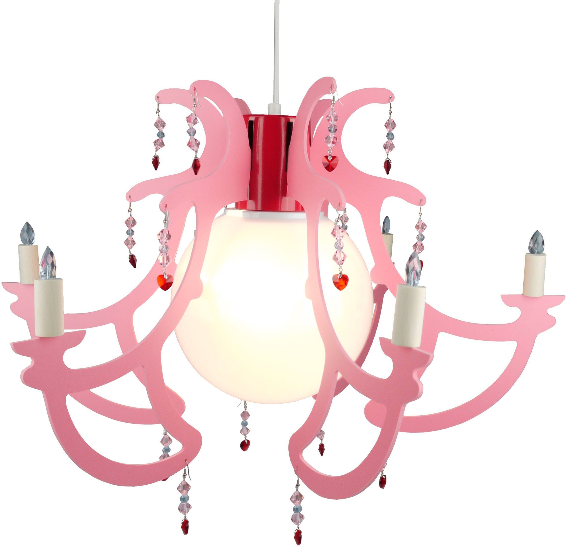 niermann Hängeleuchte Lüster Rosata, ohne Leuchtmittel, Kinderzimmer, Kinderlampe