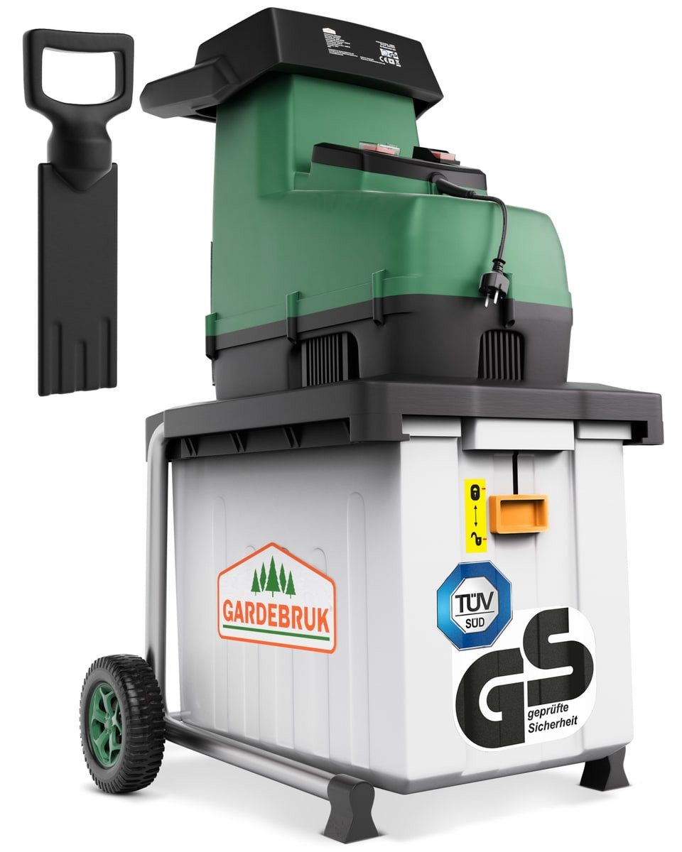 Gardebruk Häcksler, Leisehäcksler 3100 W max. 45 mm Aststärke Elektrisch 60L Auffangbox