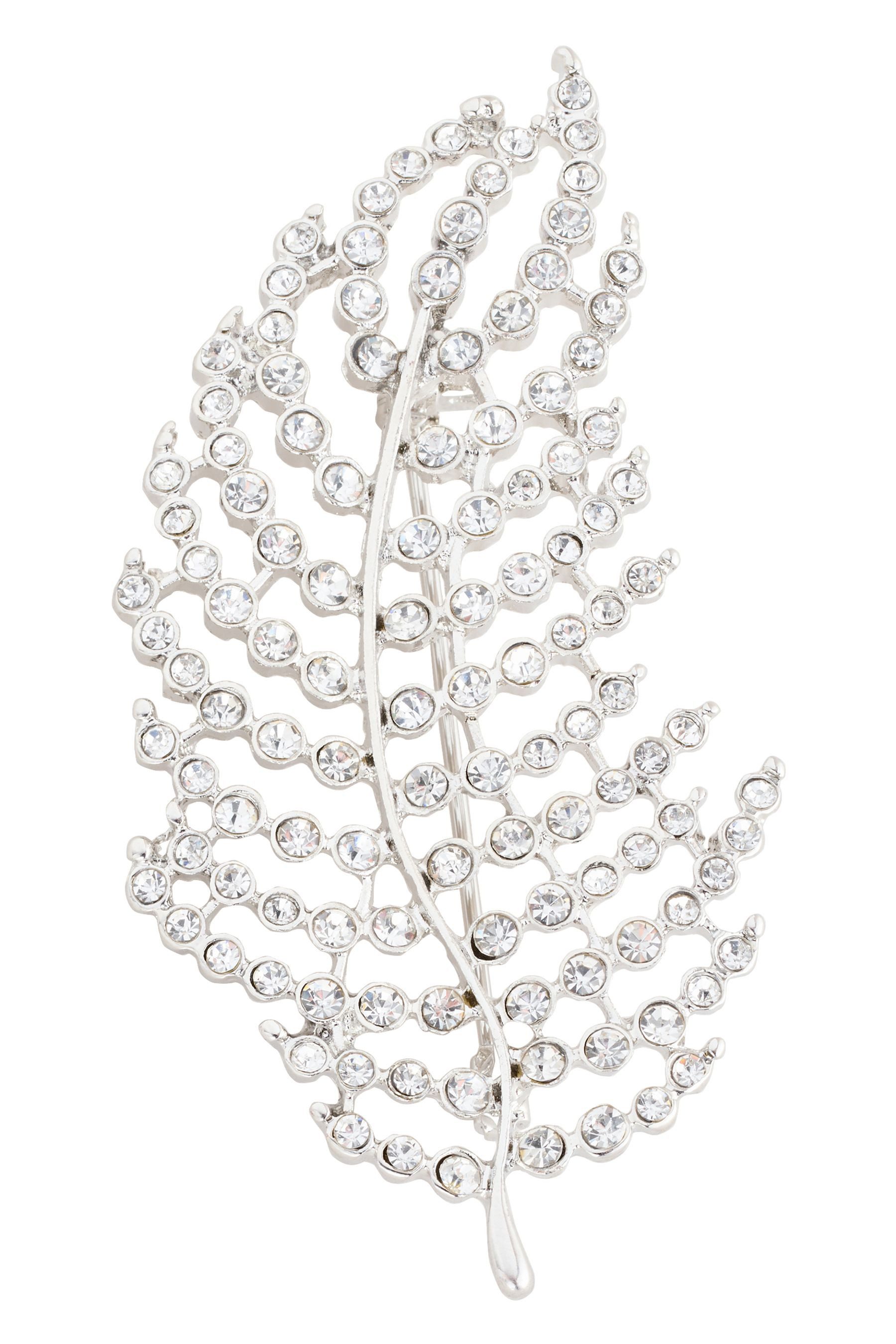 Brosche Glitzernde Feder-Brosche