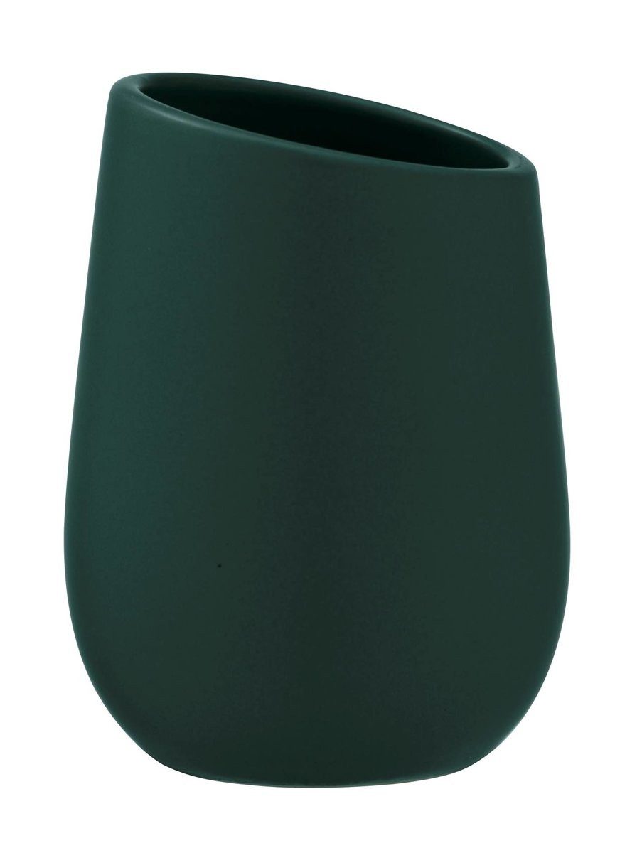 WENKO Zahnputzbecher Keramikbecher für Pinsel BADI, grey, Wenko, (1 St)