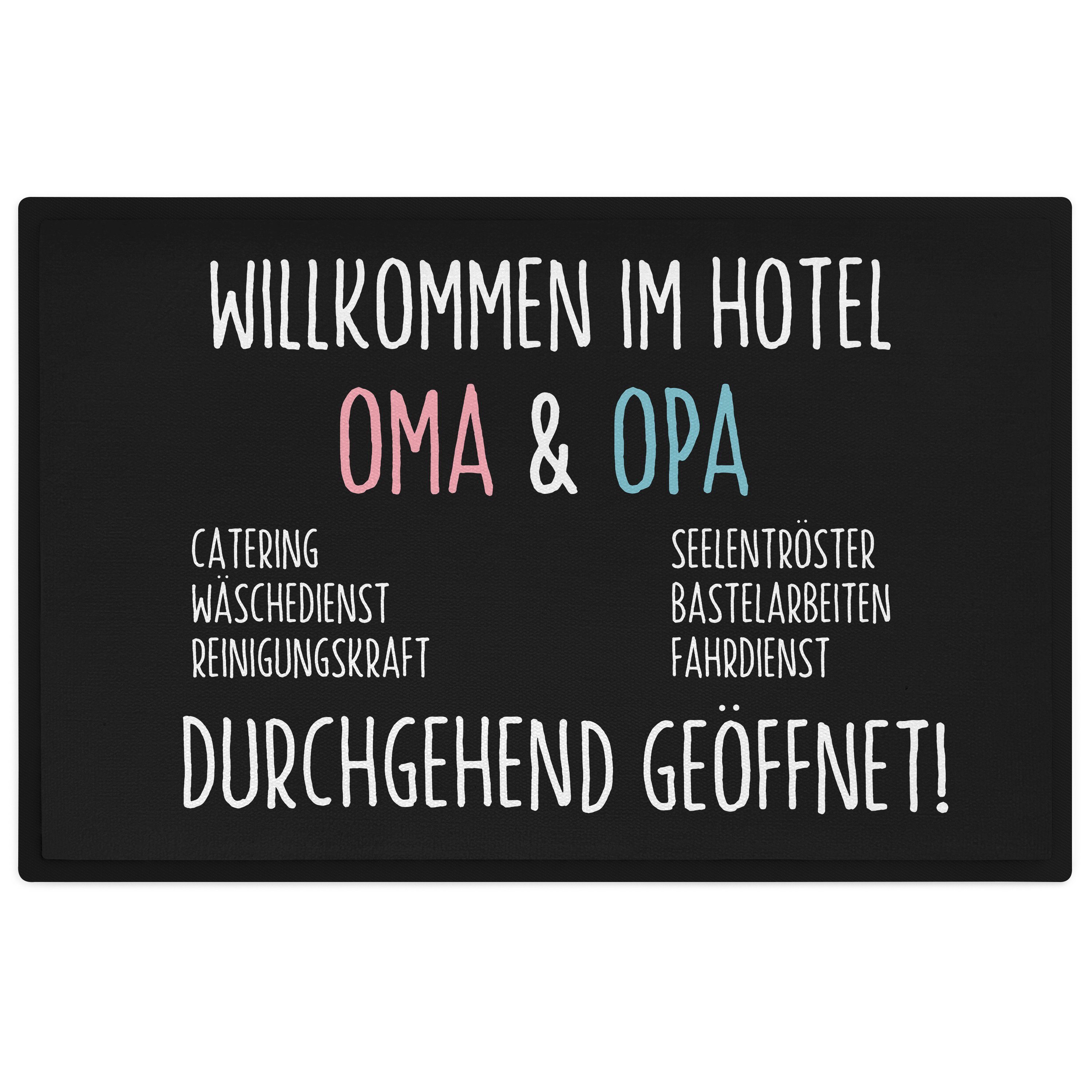 Fußmatte Willkommen Hotel Oma und Opa Fußmatte Geschenk Pension 24/7