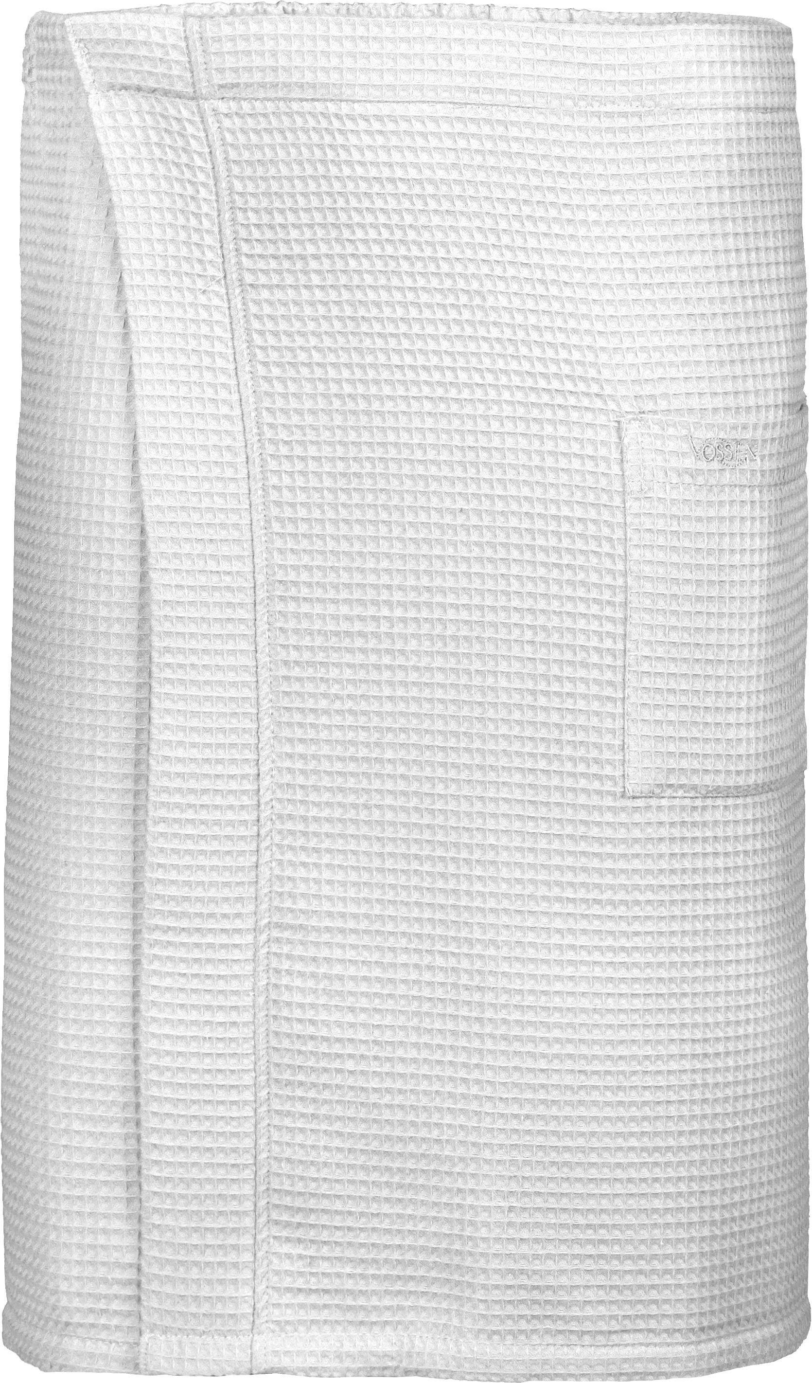Vossen Kilt Will-L, ideal für Sauna & Spa, Kurzform, Waffelpiqué, Knöpfe, Saunakilt für Herren,Waffelpiqué-Struktur,reine Baumwolle, Druckknöpfe