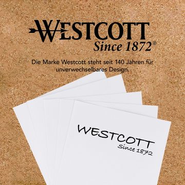 WESTCOTT Notizzettel Notizblock weiß 800 Blatt in Zettelbox, 9 x 9 cm Blätter, Transparente Box aus Kunststoff, FSC-zertifiziertes Papier 80g/m²