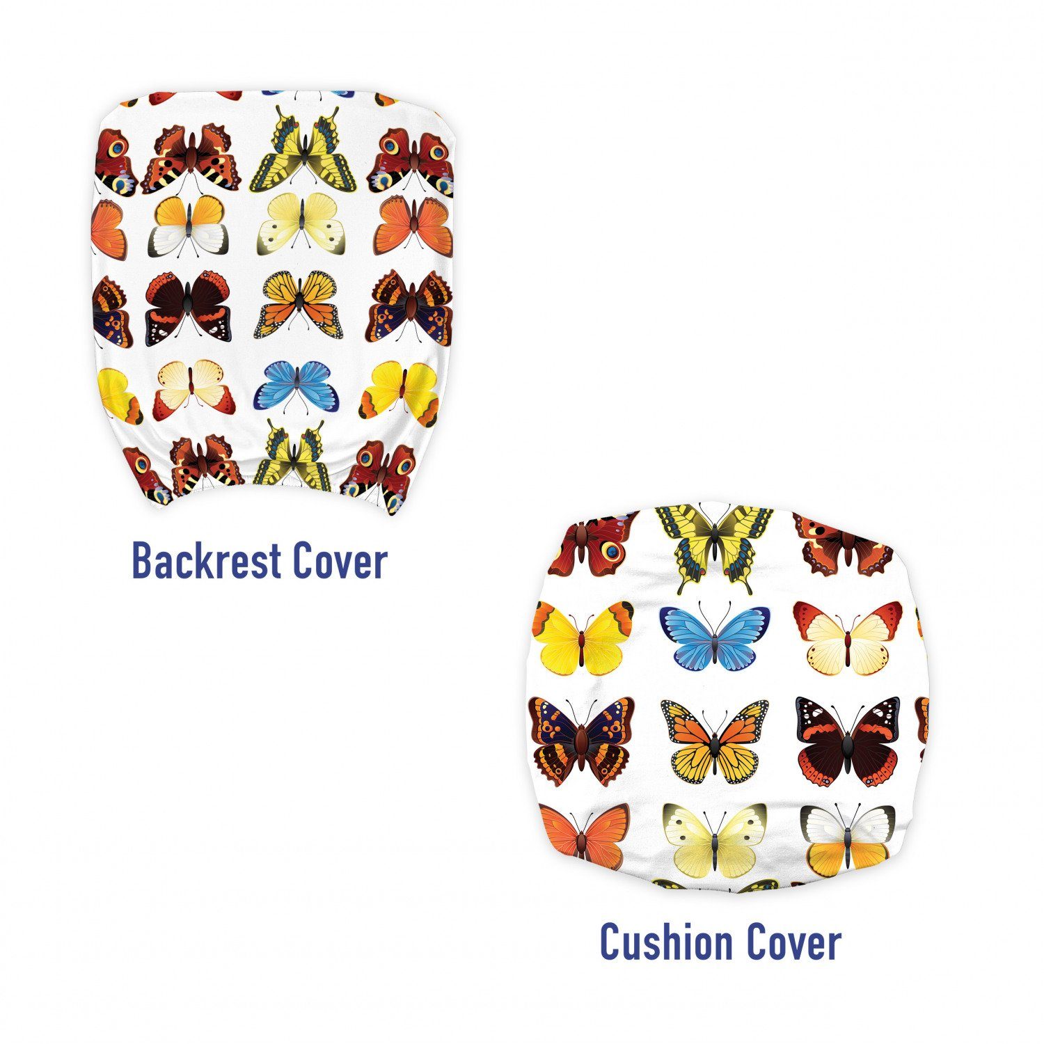 verschiedene Stretchgewebe, Tiere Bürostuhlhusse Schmetterlinge viele Schutzhülle Formen aus Abakuhaus, dekorative