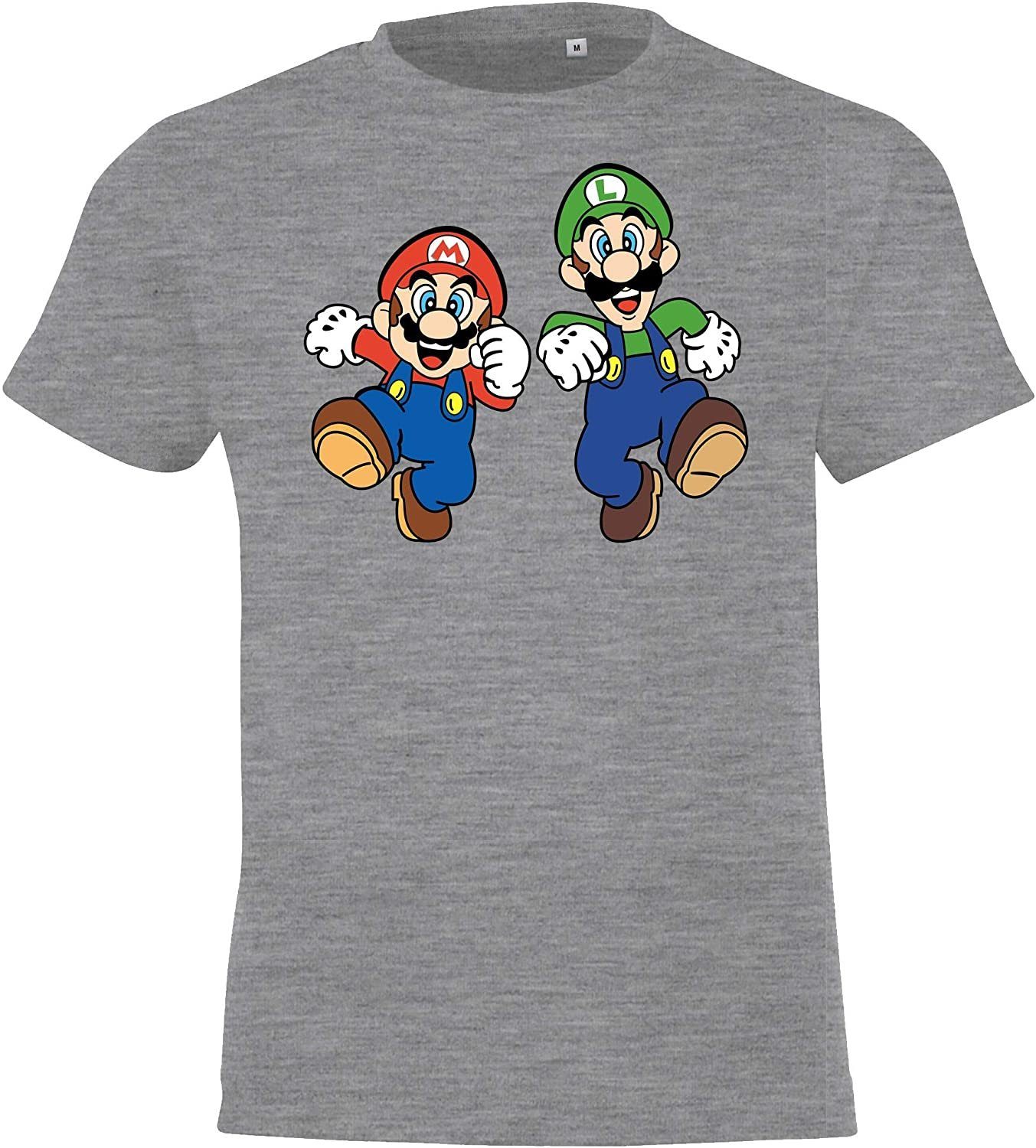 Youth Designz T-Shirt Kinder Baby T-Shirt Mario & Luigi mit modischem Print Grau