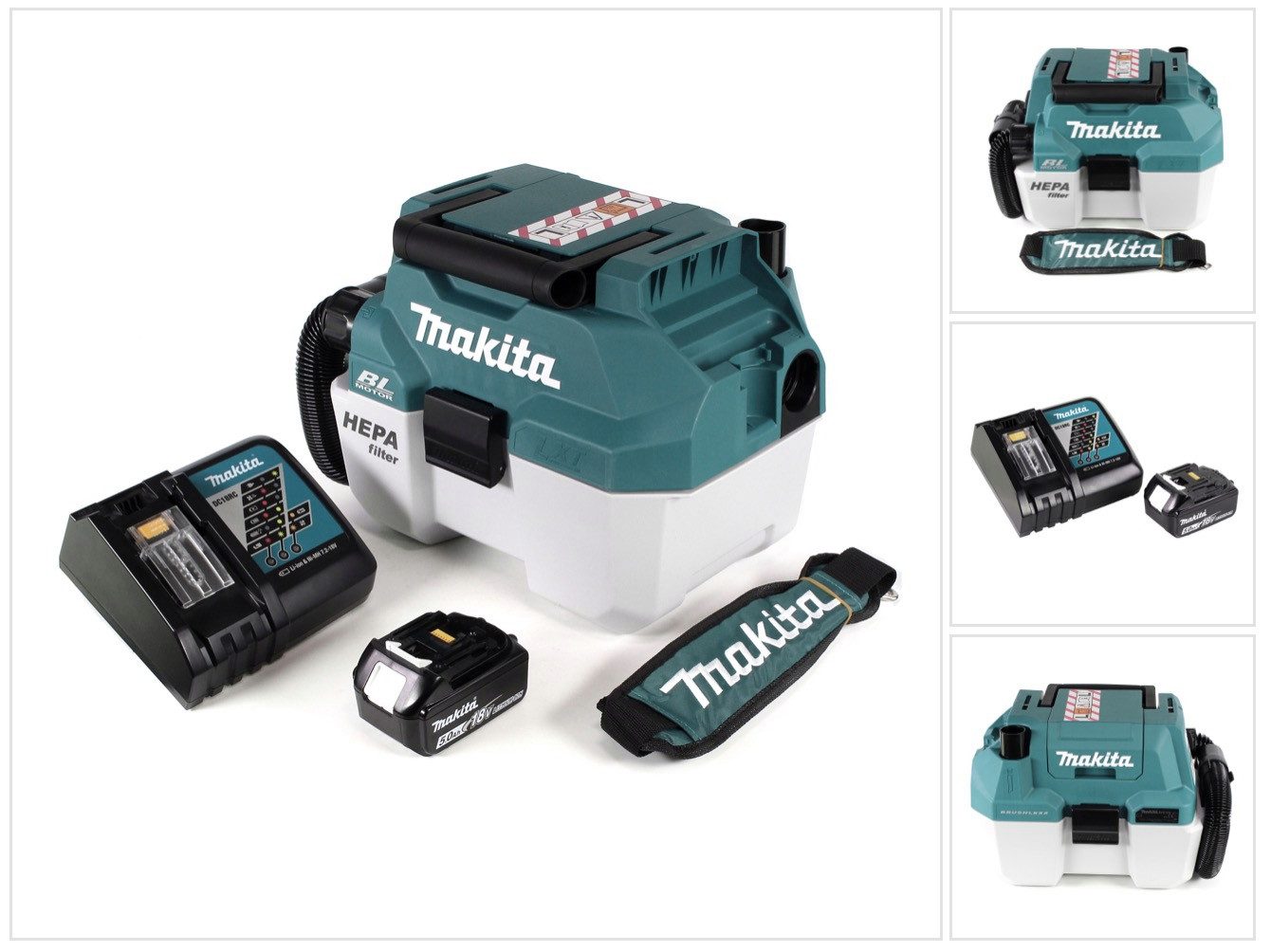Makita Staubabsauger DVC 750 LRT1X1 Akku Staubsauger Nass und Trockensauger 18 V tragbar +