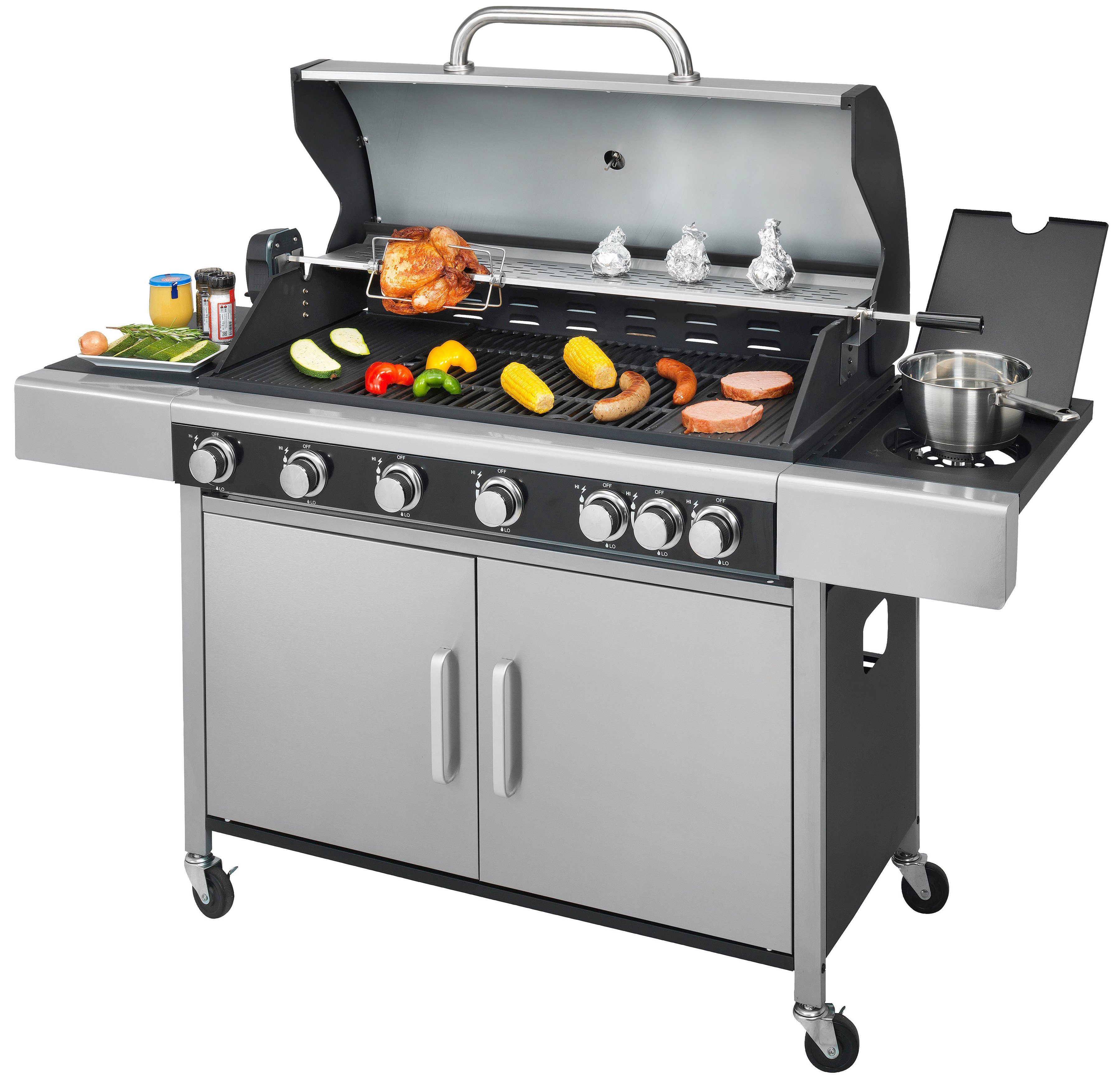 KONIFERA Gasgrill »6Brenner«, BxTxH 161,5x57x111 cm, mit Drehspieß