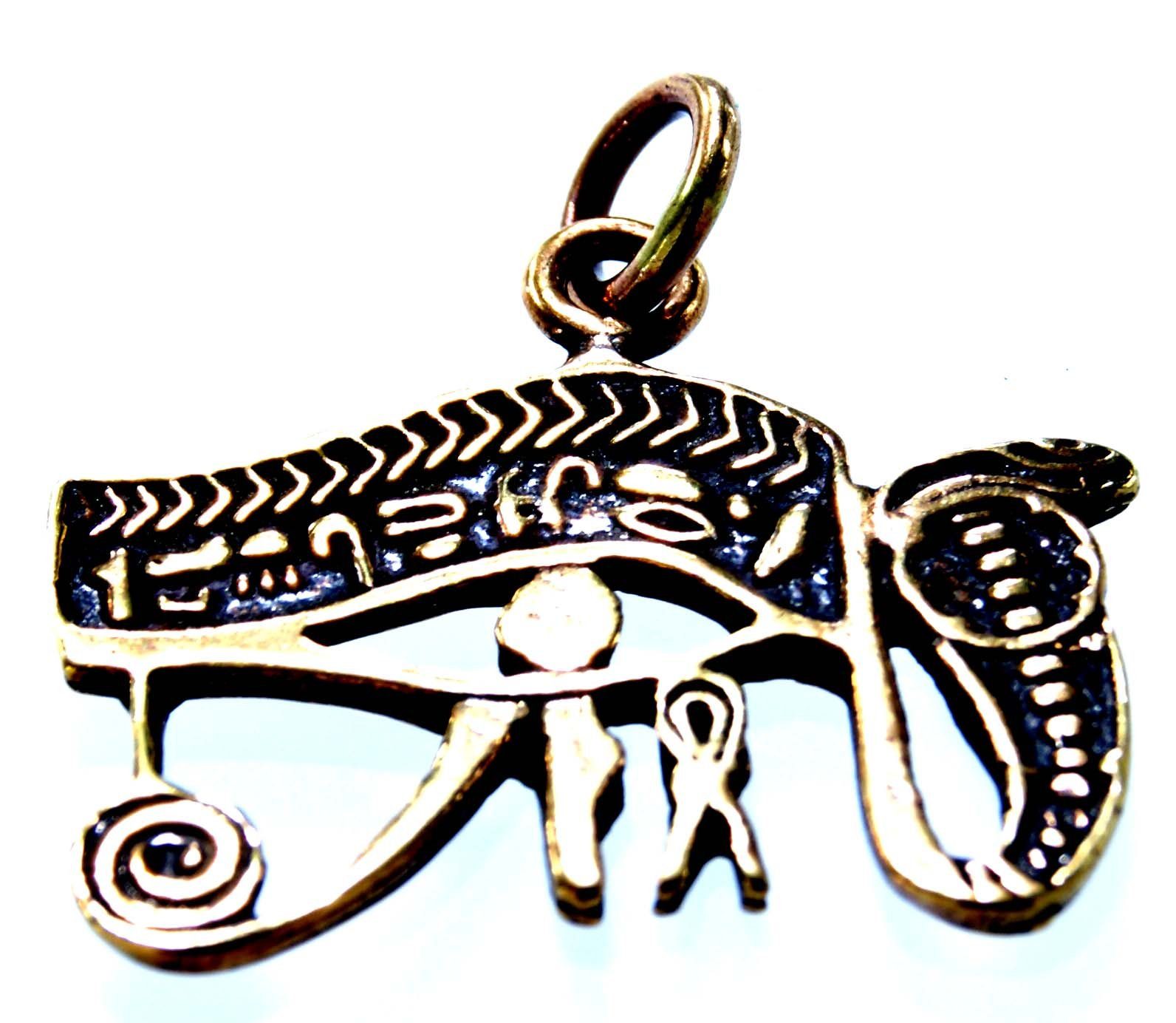 Kettenanhänger Horus Amulett Auge magisch Schutz ägyptisch Kiss aus des Horusauge Anhänger Bronze Leather of