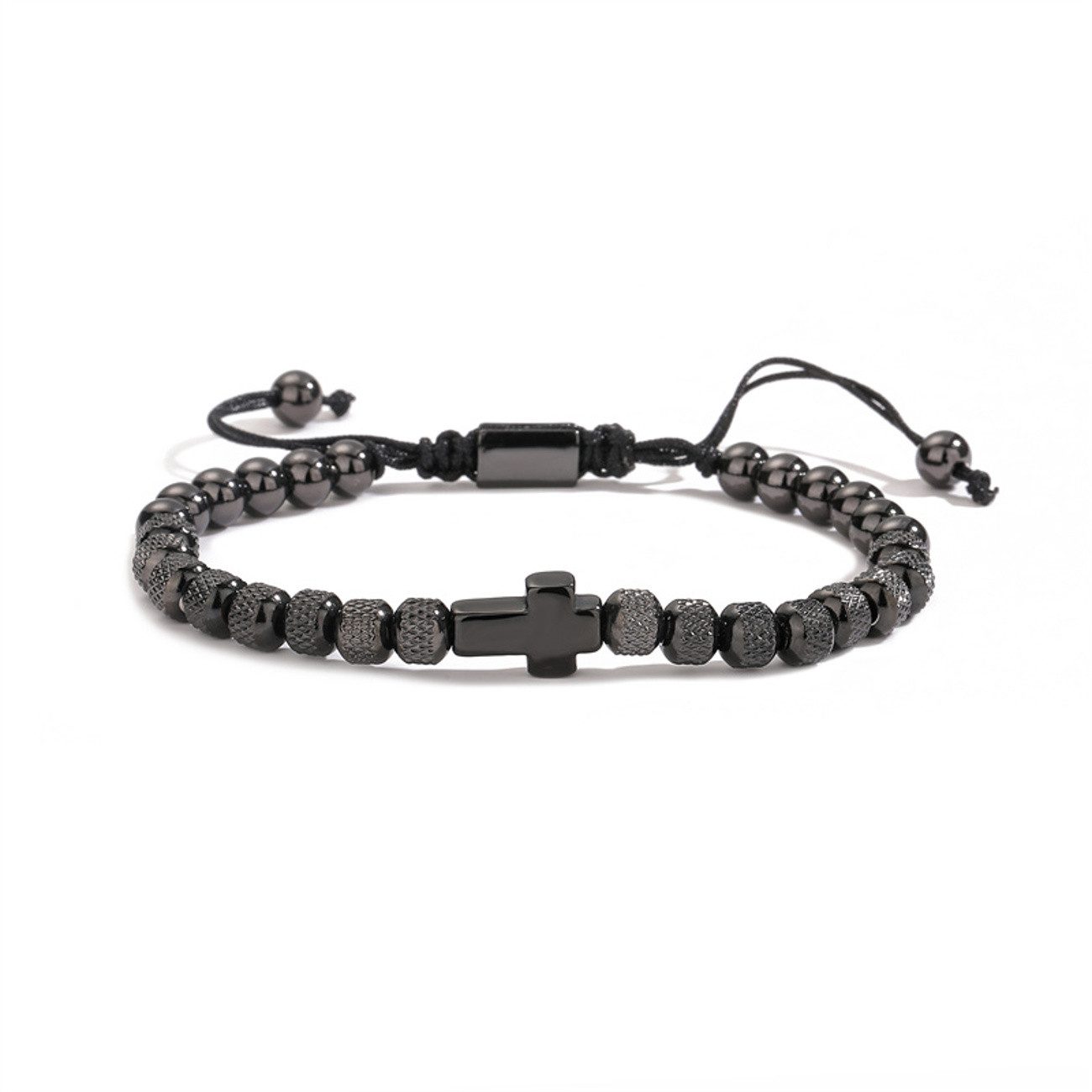 KARMA Edelstahlarmband Herren Armband Edelstahl Kreuz Schwarz Silber oder G günstig online kaufen