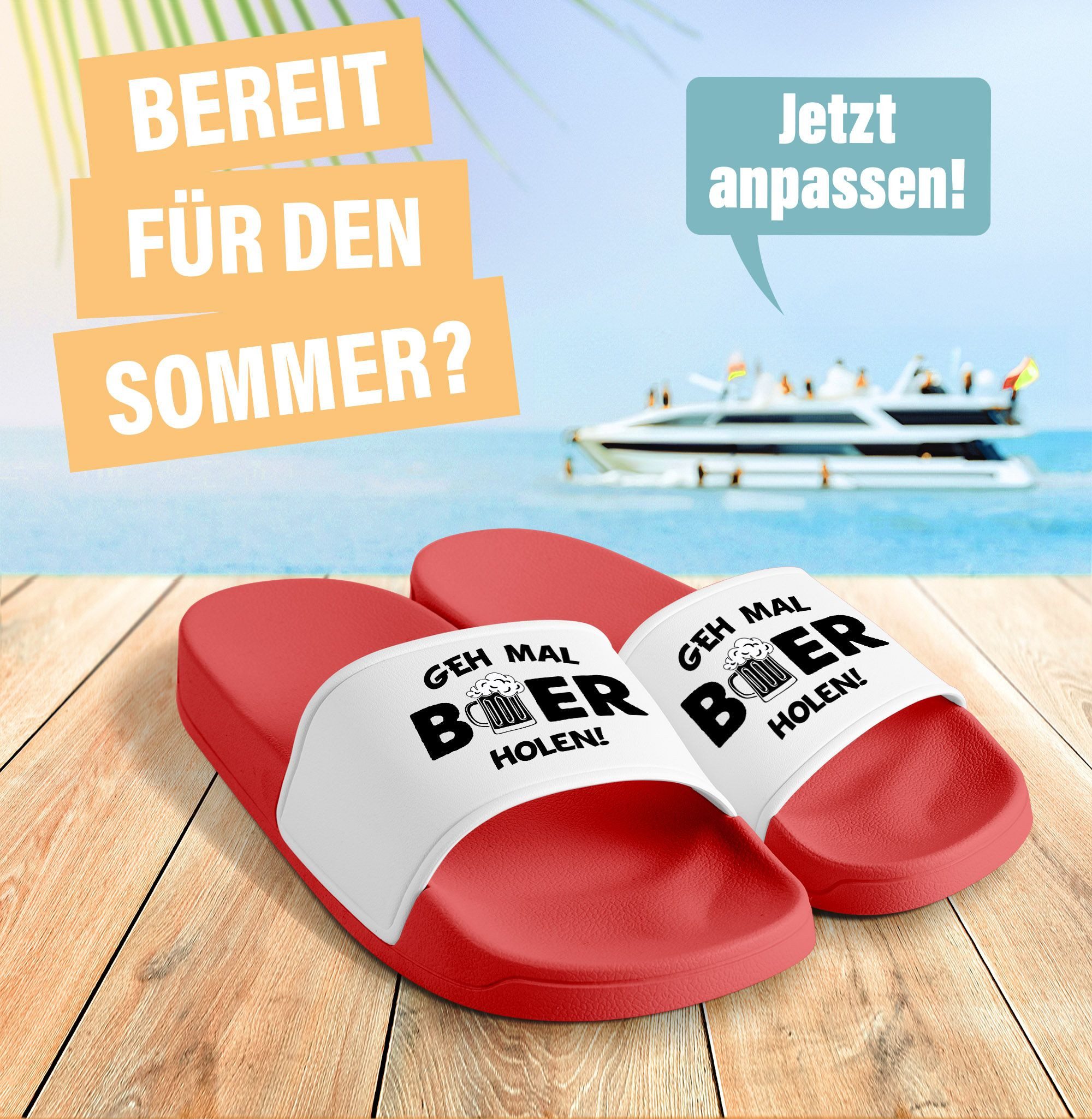 MoonWorks Badeschlappen Herren Malle Urlaub Spruch Bier Badelatschen Aufdru günstig online kaufen