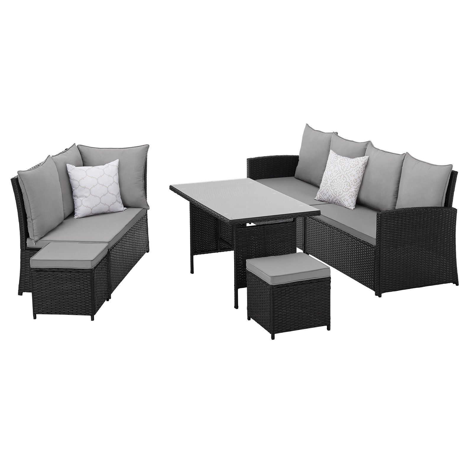 SVITA Loungeset MONROE, (Set, 4-tlg., Gartenlounge), Garten-Lounge, Poly-Ra günstig online kaufen