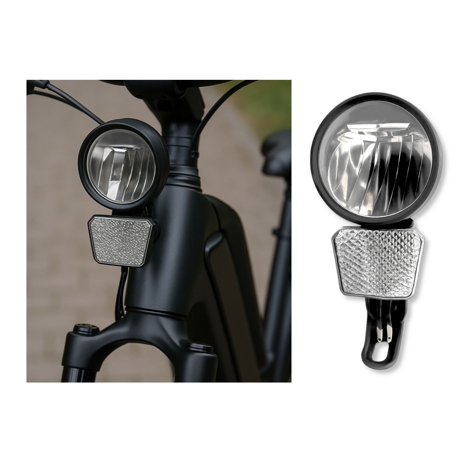 BURI Fahrradbeleuchtung 4x E-Bike Frontlicht Fahrradlampe 90 Lux Scheinwerfer Fahrradlicht