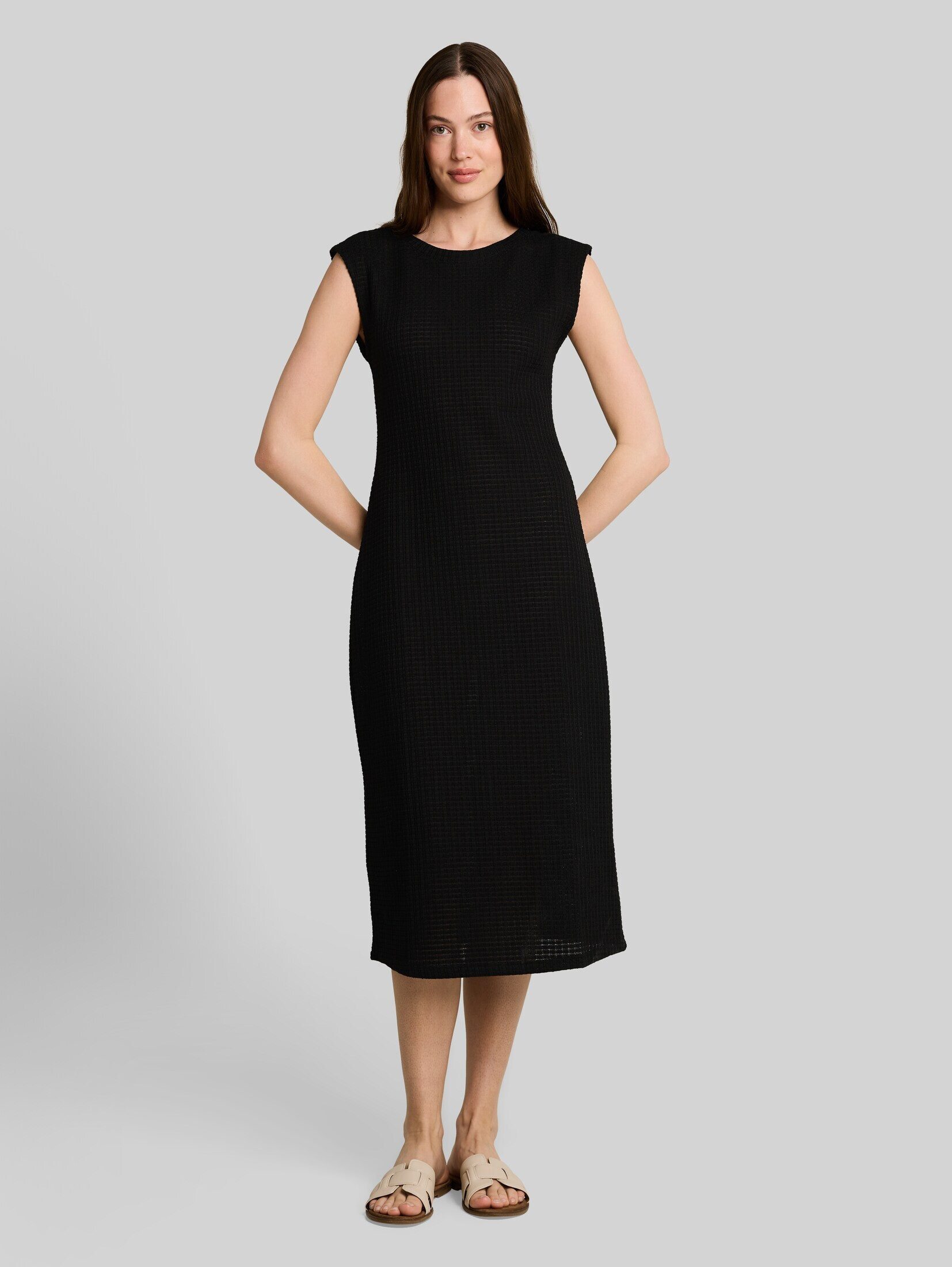 TOM TAILOR Denim Sommerkleid Kleider & Jumpsuits Fitted Jacquard Midi-Kleid