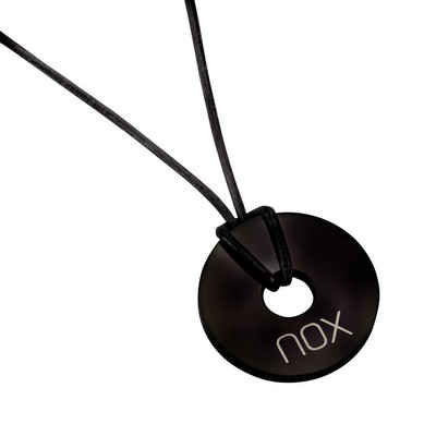 NOX Anhänger mit Kette »Scheibe Edelstahl Lederkette 60cm«