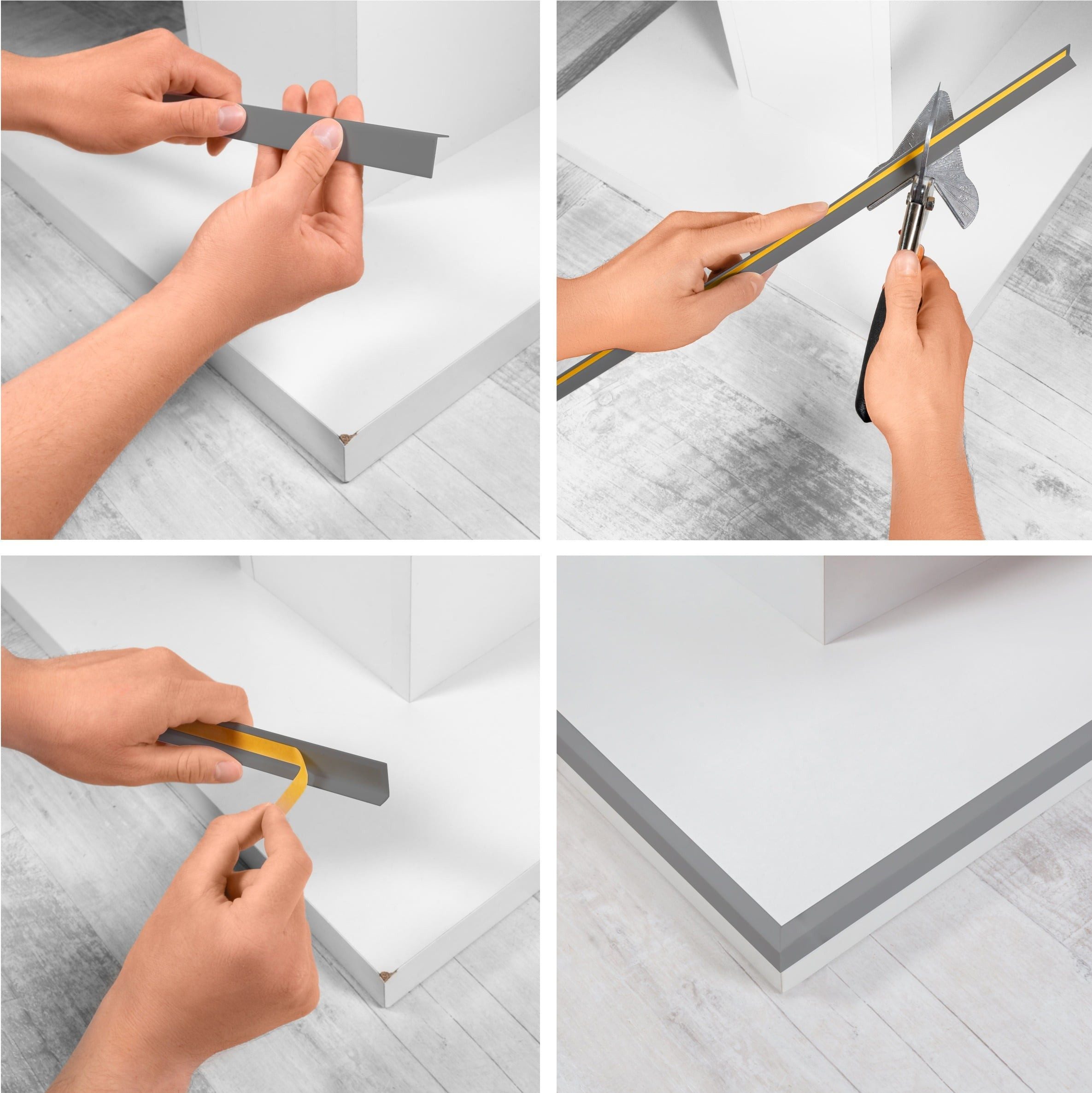 Quest Winkelprofil Kantenschutzprofil selbstklebend 27 x 27 mm (1-St), selbstklebend, 27 x 27 mm, 70 cm – Bild 5 von 5