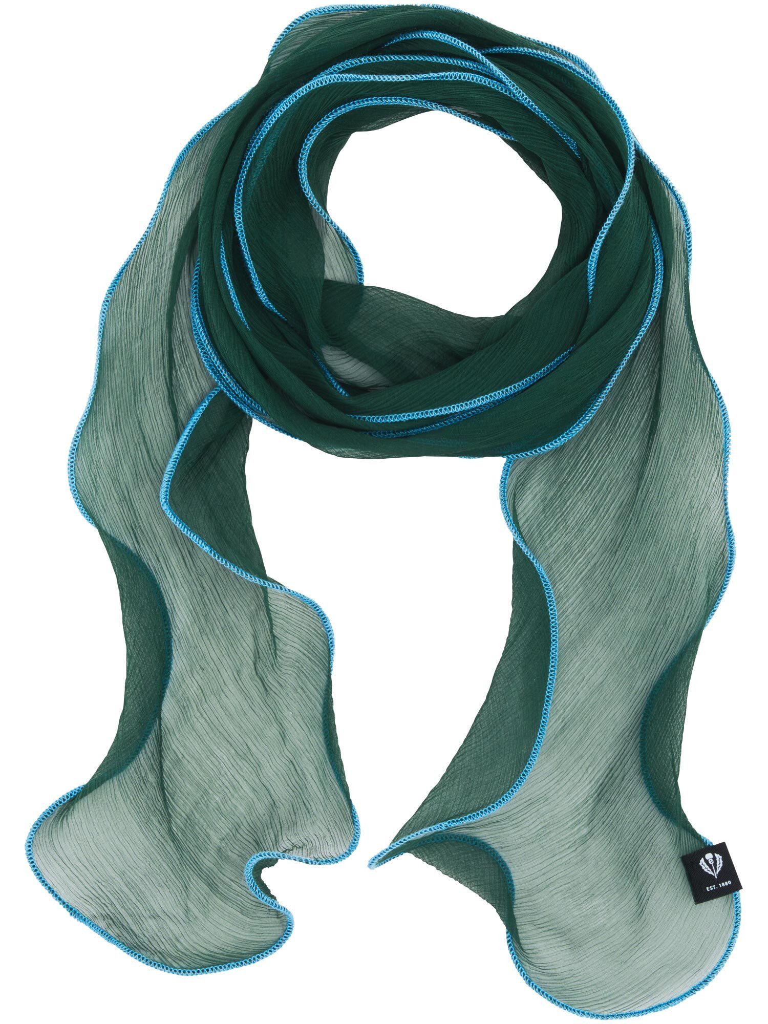 Fraas Modeschal Transparenter Twilly Seidenschal mit Saum in Kontrastfarbe