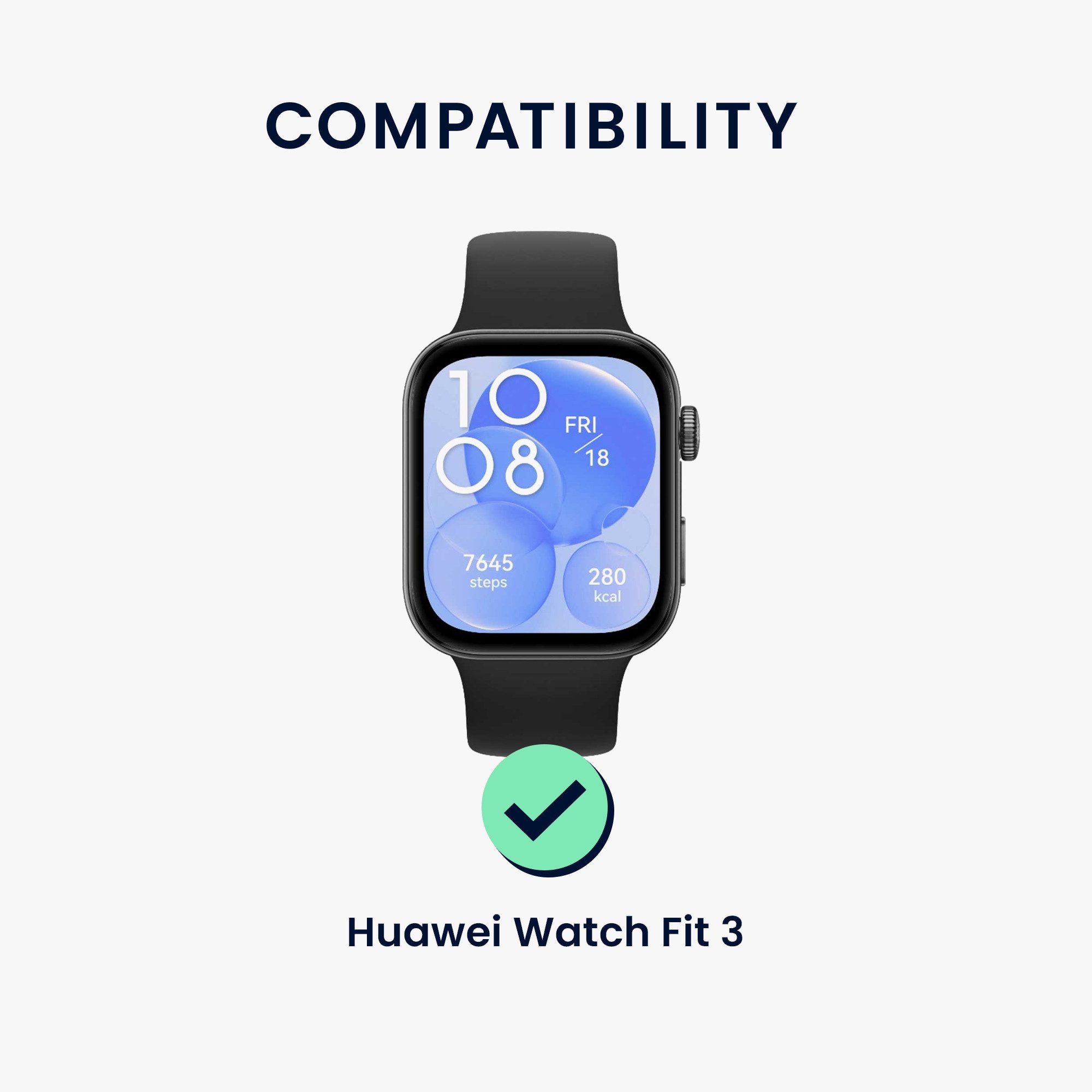 kwmobile Adapter mit 20mm Bandbreite Huawei Watch Fit 3 / Fit 4 Smartwatch, 4-tlg., Uhrenarmband Smartwatch Armband Anschlussadapter Set aus Metall