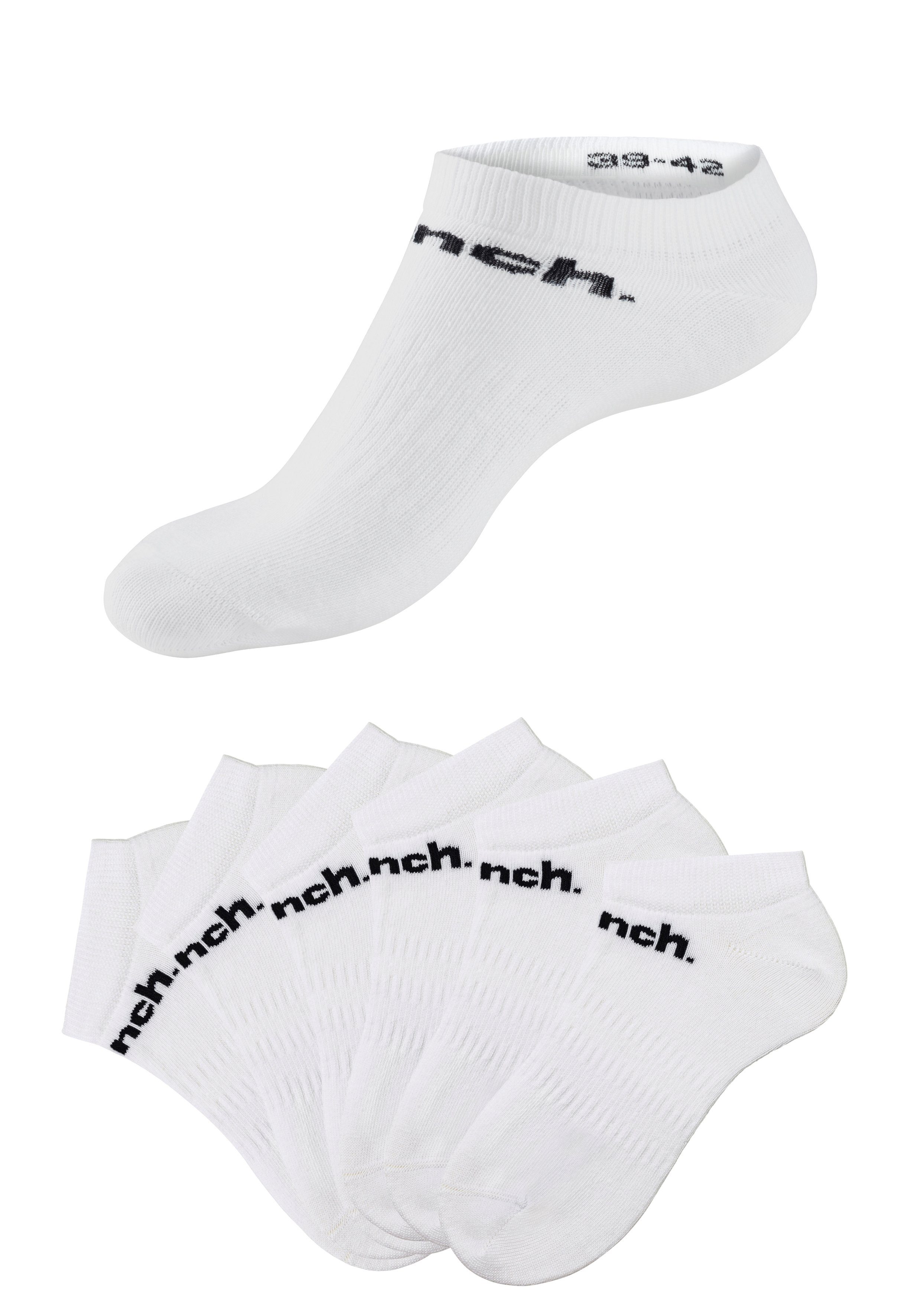 Bench. 6x Logoschriftzug Sportsocken weiß (Set, Sneakersocken 6-Paar) klassischem mit