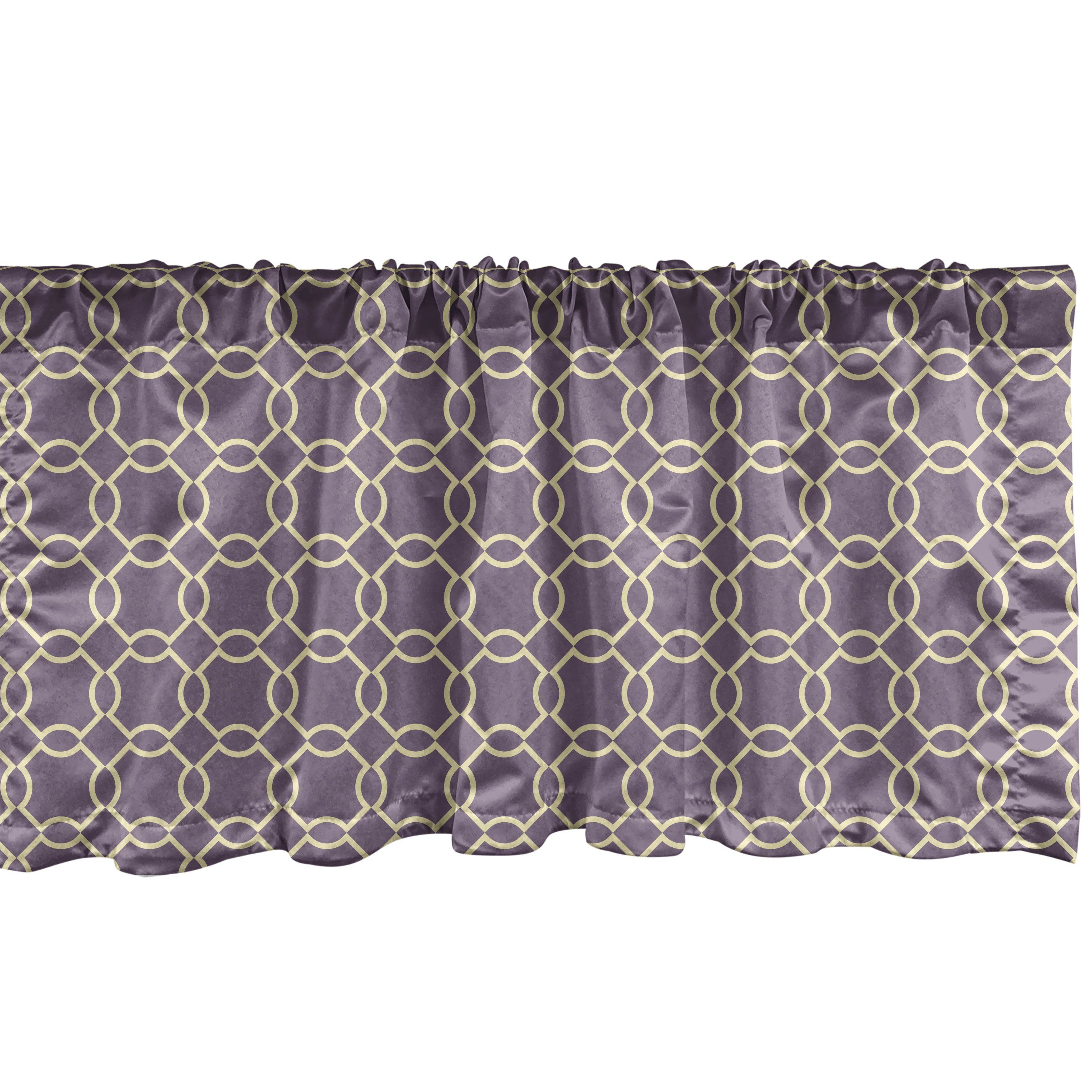 Scheibengardine Vorhang Volant für Küche Schlafzimmer Dekor mit Stangentasche, Abakuhaus, Microfaser, Geometrisch Abstrakte Linien Vivid