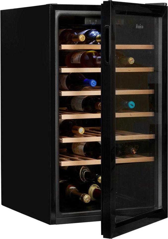 Amica Weinkühlschrank WK 341 901 S,für 52 Standardflaschen á 0,75l,  Standkühlschrank