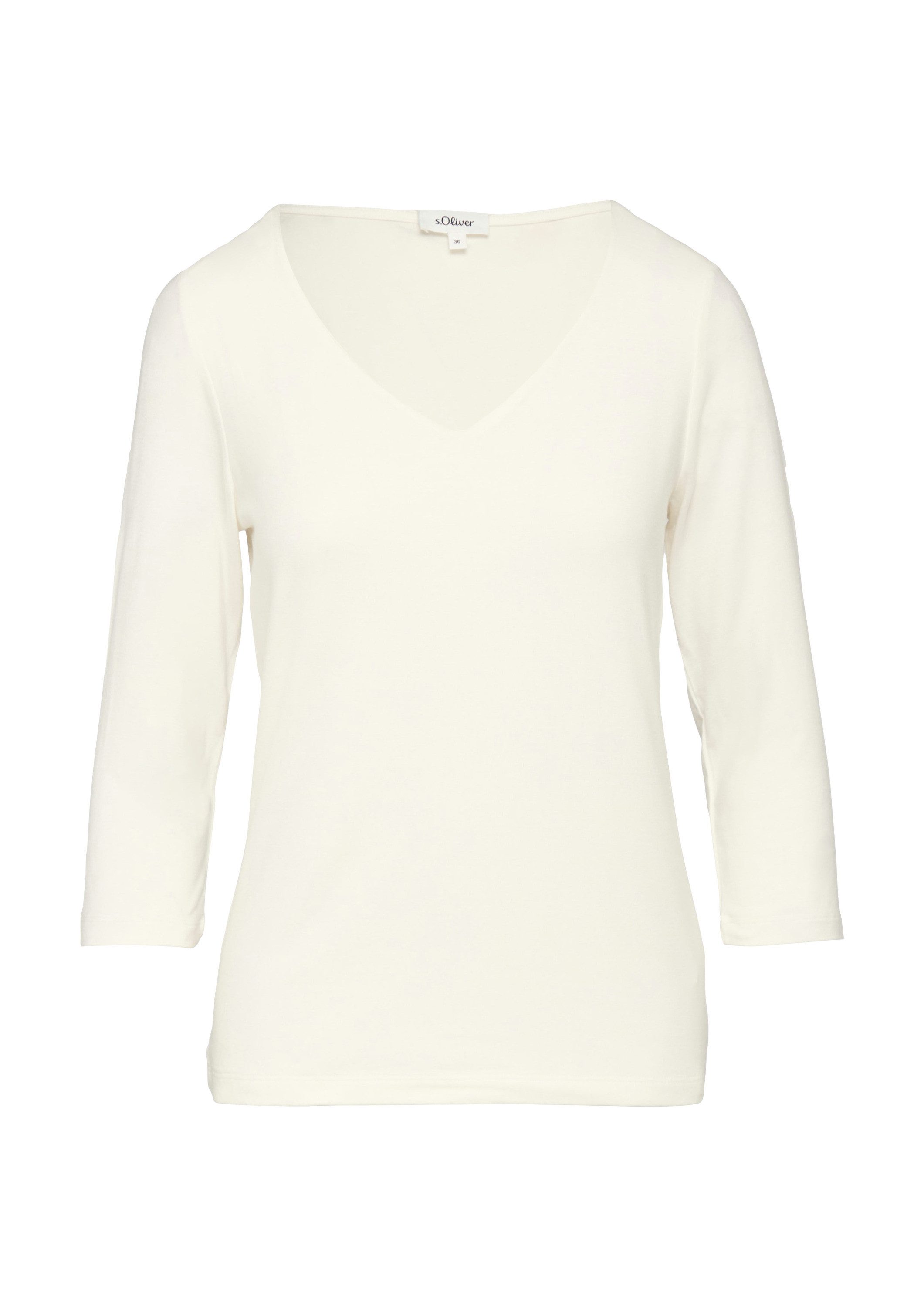 s.Oliver 3/4-Arm-Shirt T-Shirt T-Shirt aus Lyocell im Slim Fit mit 3/4-Ärme günstig online kaufen