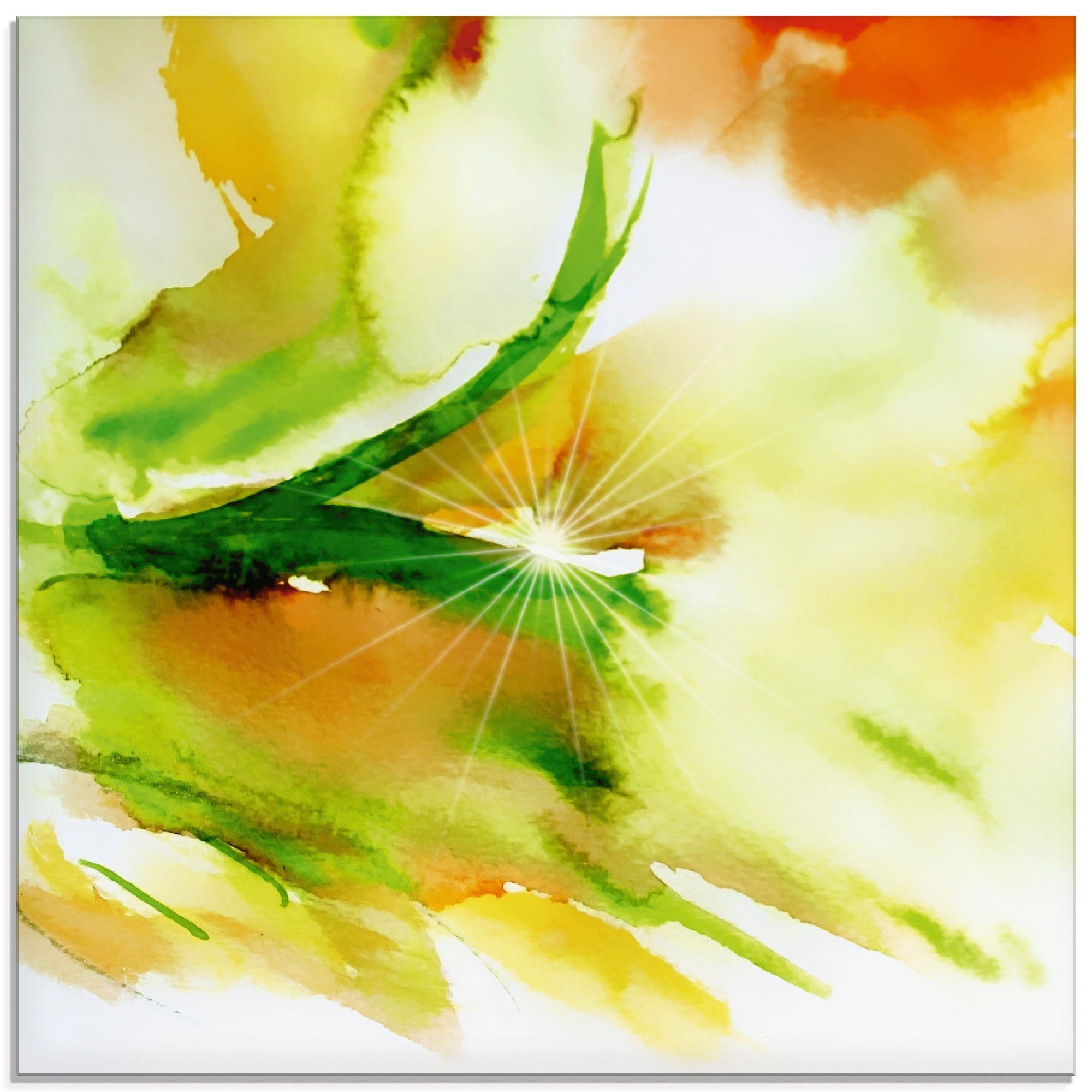 Artland Glasbild Morgenlicht, Gegenstandslos (1 St), in verschiedenen Größen