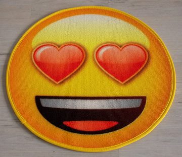 Teppich Smily - Emoji Liebeserklärung Rund 50cm, Rockbites, Rund, Höhe: 3 mm