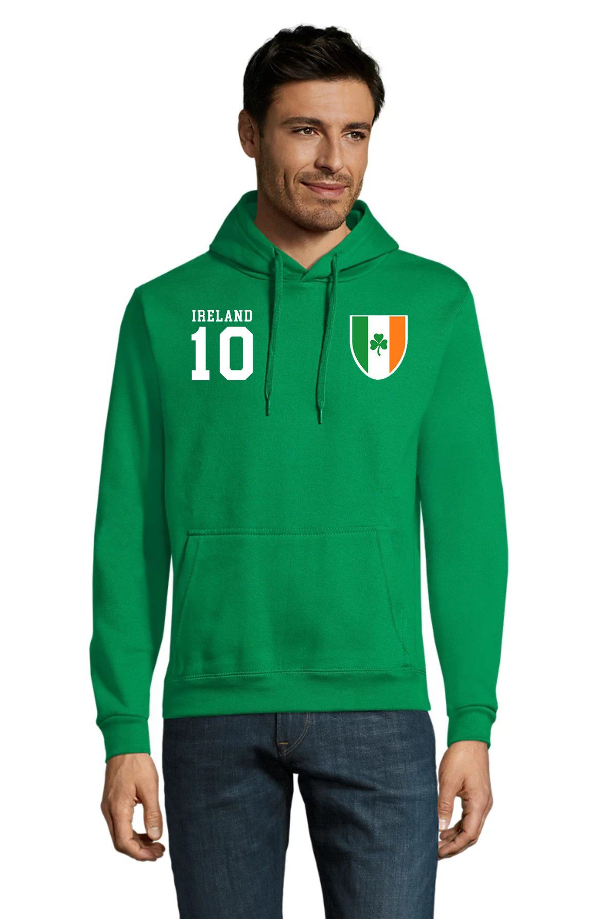 Blondie & Brownie Hoodie Ireland Herren Hoodie Ireland 10 Print Flaggen Kapuze (Einzelartikel) KeltenStolz Ireland Fan Kapuzenhoodie