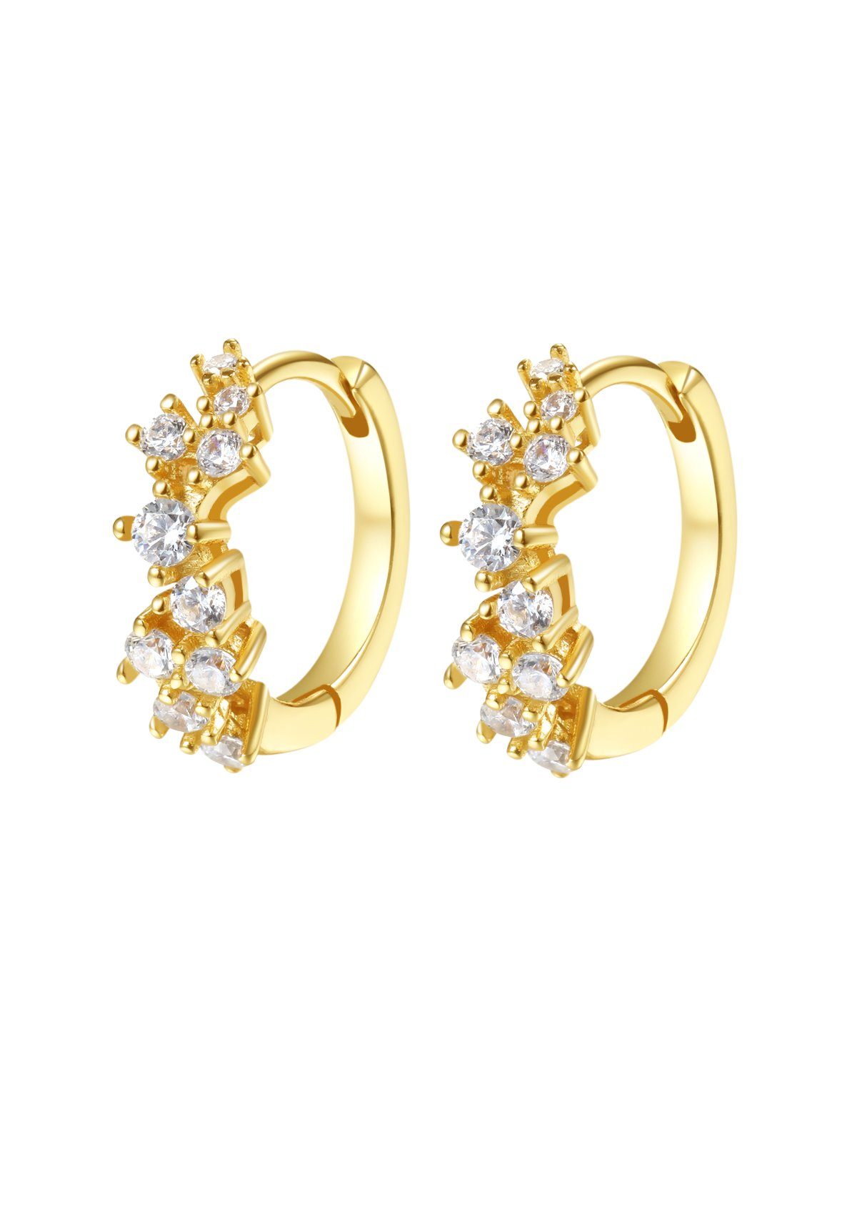 Hey Happiness Paar Creolen Zirkonia Ohrringe, 18K Vergoldetes Silber, Klein günstig online kaufen