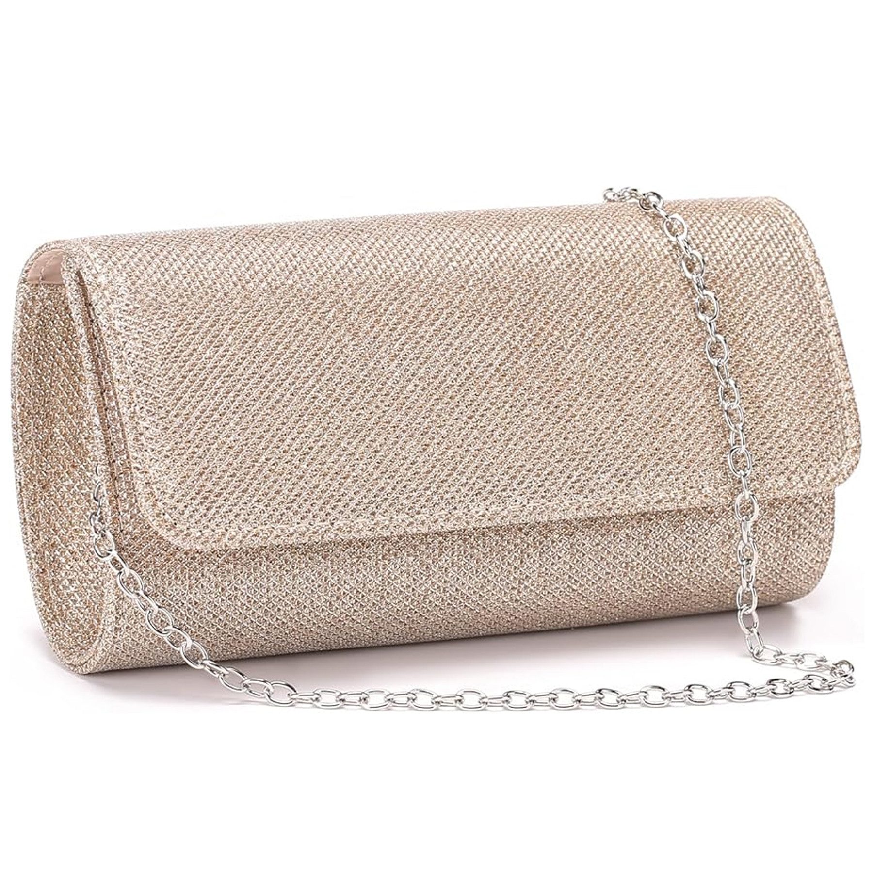 Keyura Abendtasche Damen Clutch Glitzer Abendtasche mit Abnehmbarer Kette (Elegante Kettentasche Crossbody Schultertasche, für Hochzeit, Party, Date, Ball, Festliche Anlässe)