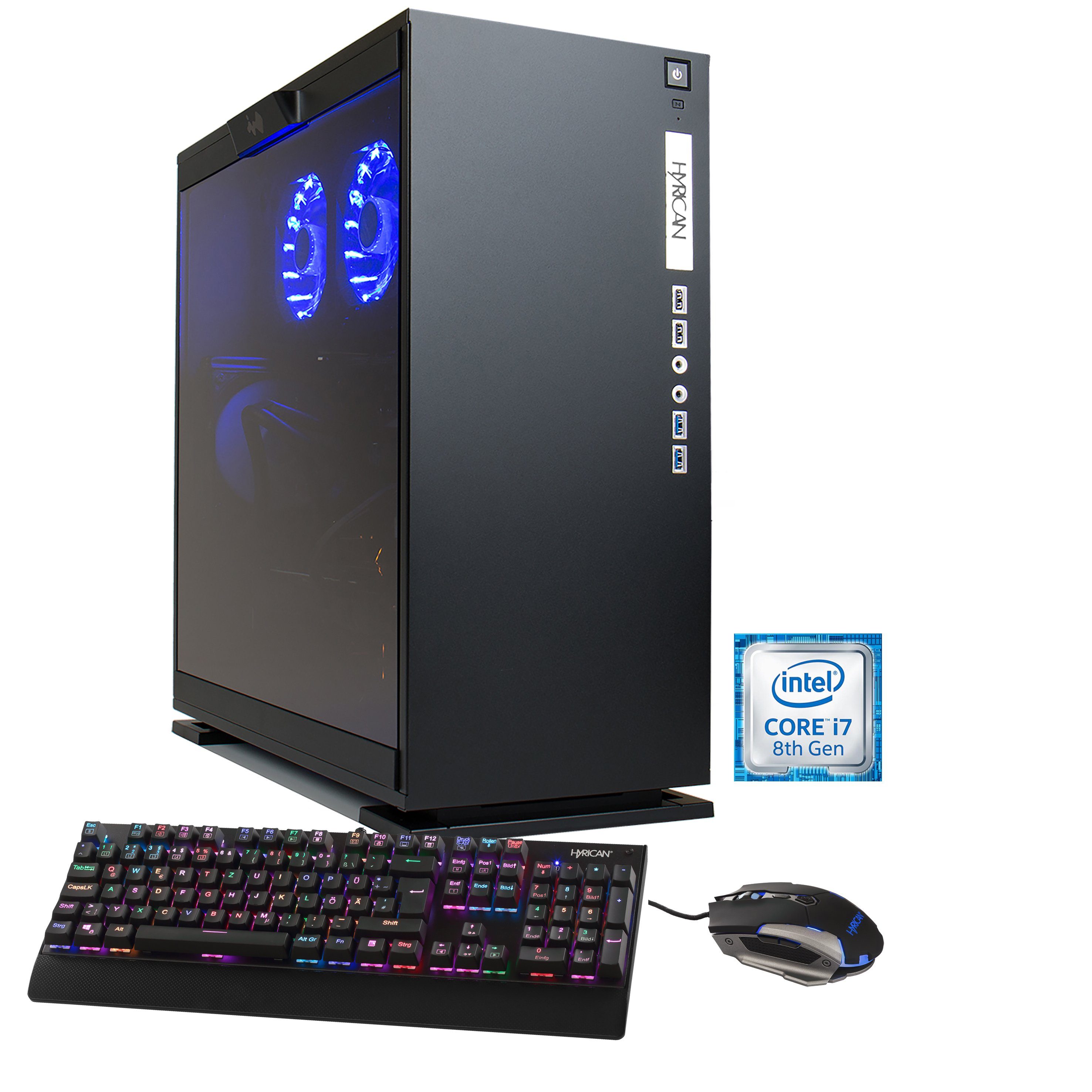 HYRICAN Gaming PC i7-8700K 16GB SSD+HDD GeForce® GTX 1080Ti »Elegance-X