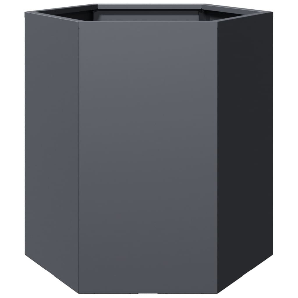 vidaXL Blumentopf Pflanzkübel Anthrazit Sechseckig 46x40x45 günstig online kaufen