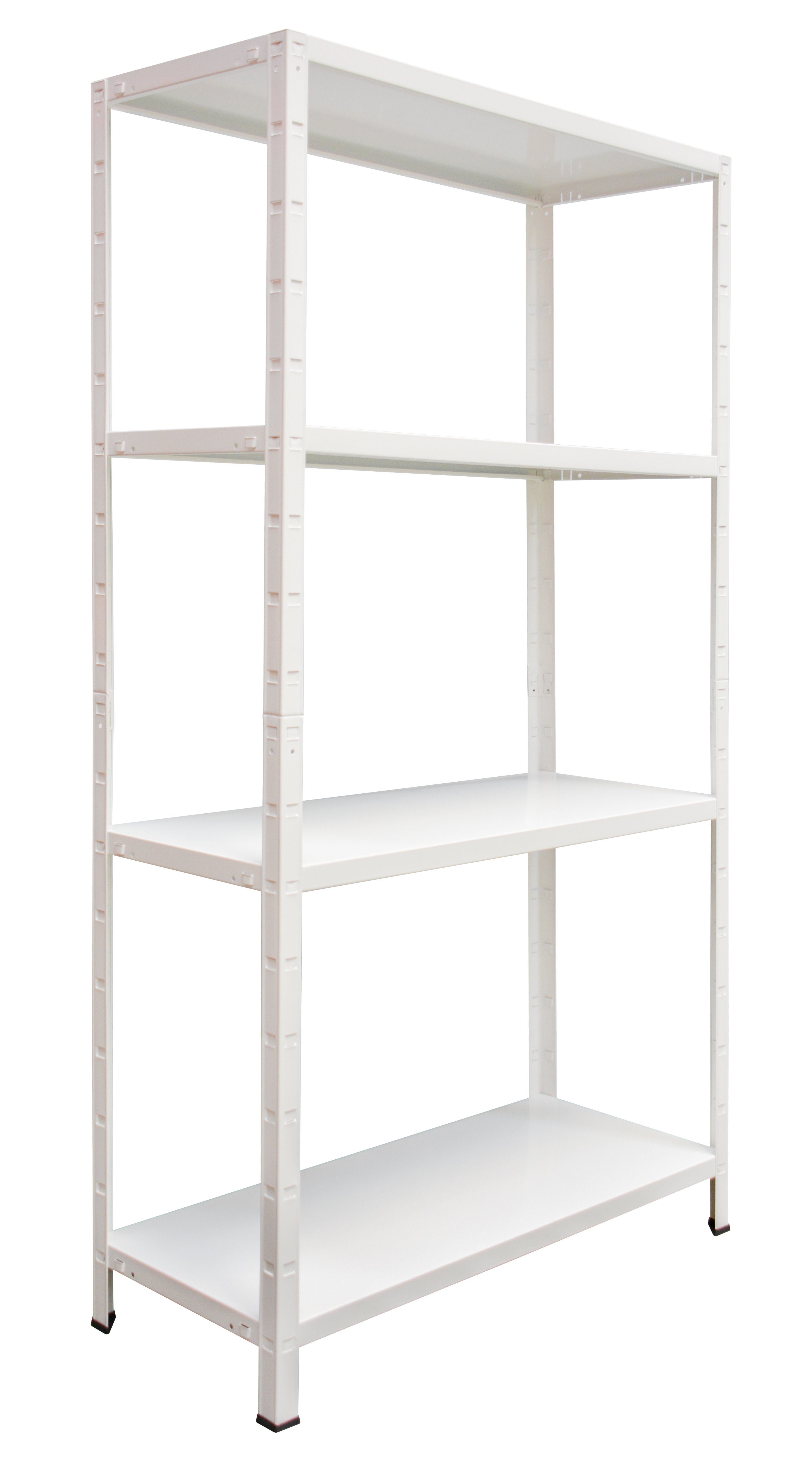 SCHULTE Regalwelt Steckregal mit 4 PowerMAX Fachböden, 70 kg Tragkraft, 200x100x50 cm (HxBxT), weiß
