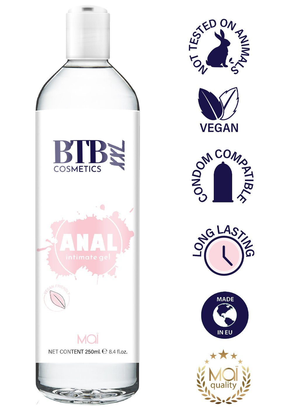 BTB Cosmetics Analgleitgel Anal-Gleitgel und vegan - tierversuchsfrei ml 250