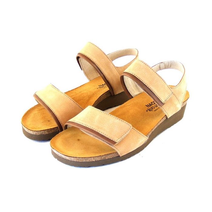 NAOT Naot Aisha weit natur Damen Schuhe Sandaletten Echt-Leder Nubuk Fußbett 16557 Sandalette